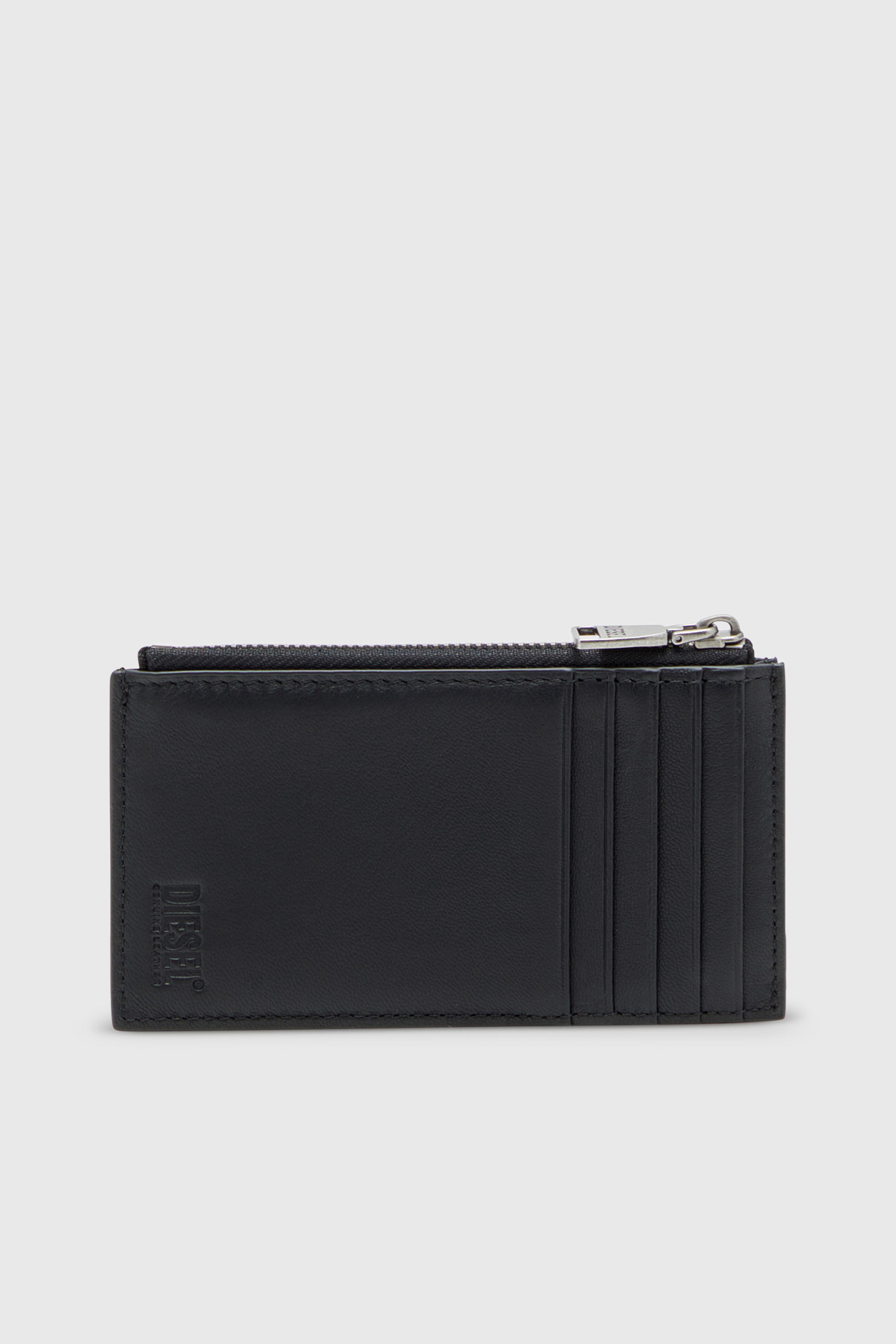 Diesel - BISCOTTO CARD HOLDER III, Man's Flat card holder in semi gloss leather in Black - 2