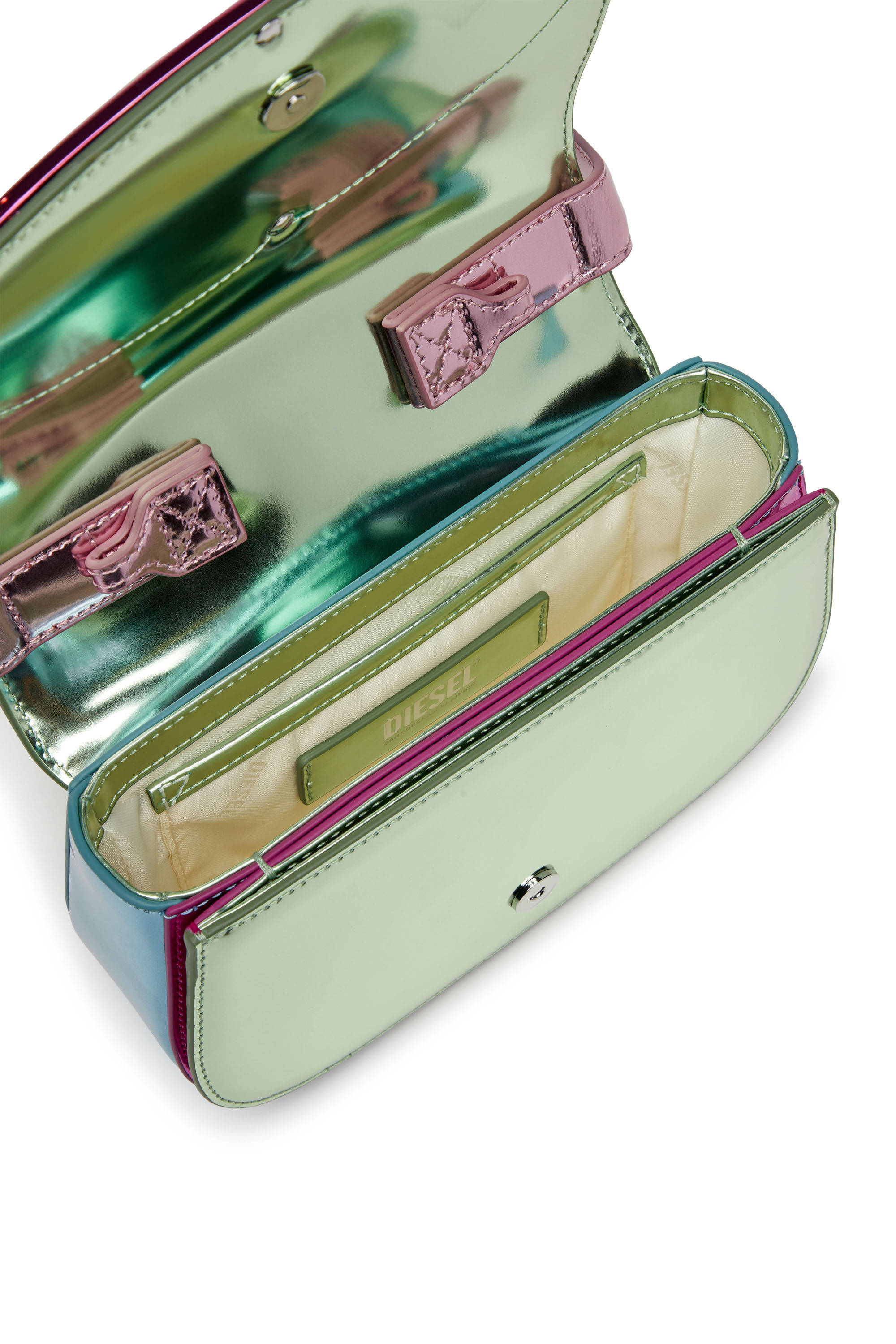 【関税&送料込】Diesel Multicolor Leather 1Dr Shoulder Bag Women's 1DR-Iconic shoulder bag in mirror leather