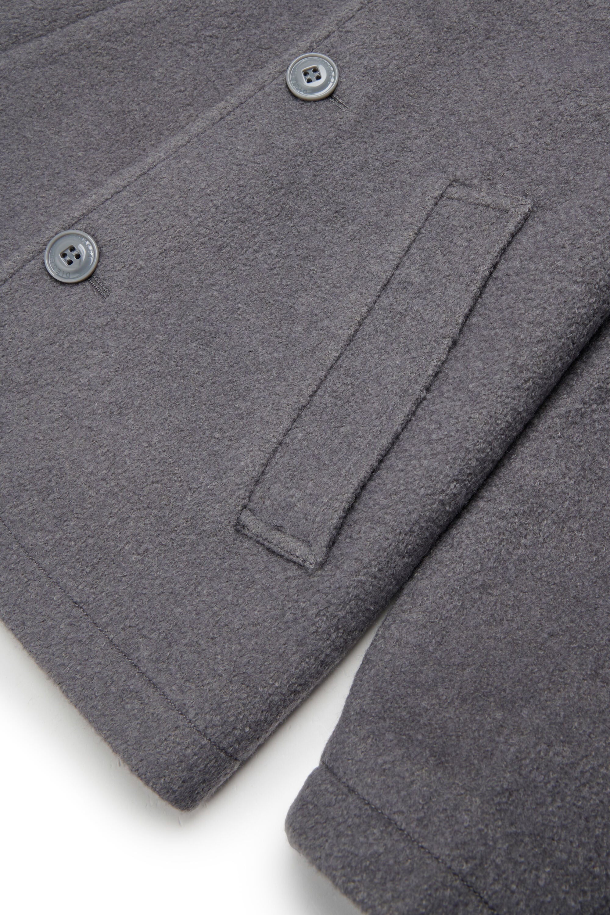 Diesel - JASTONEOUT, Man's Wool-blend coat with detachable hood in Dark grey - 4