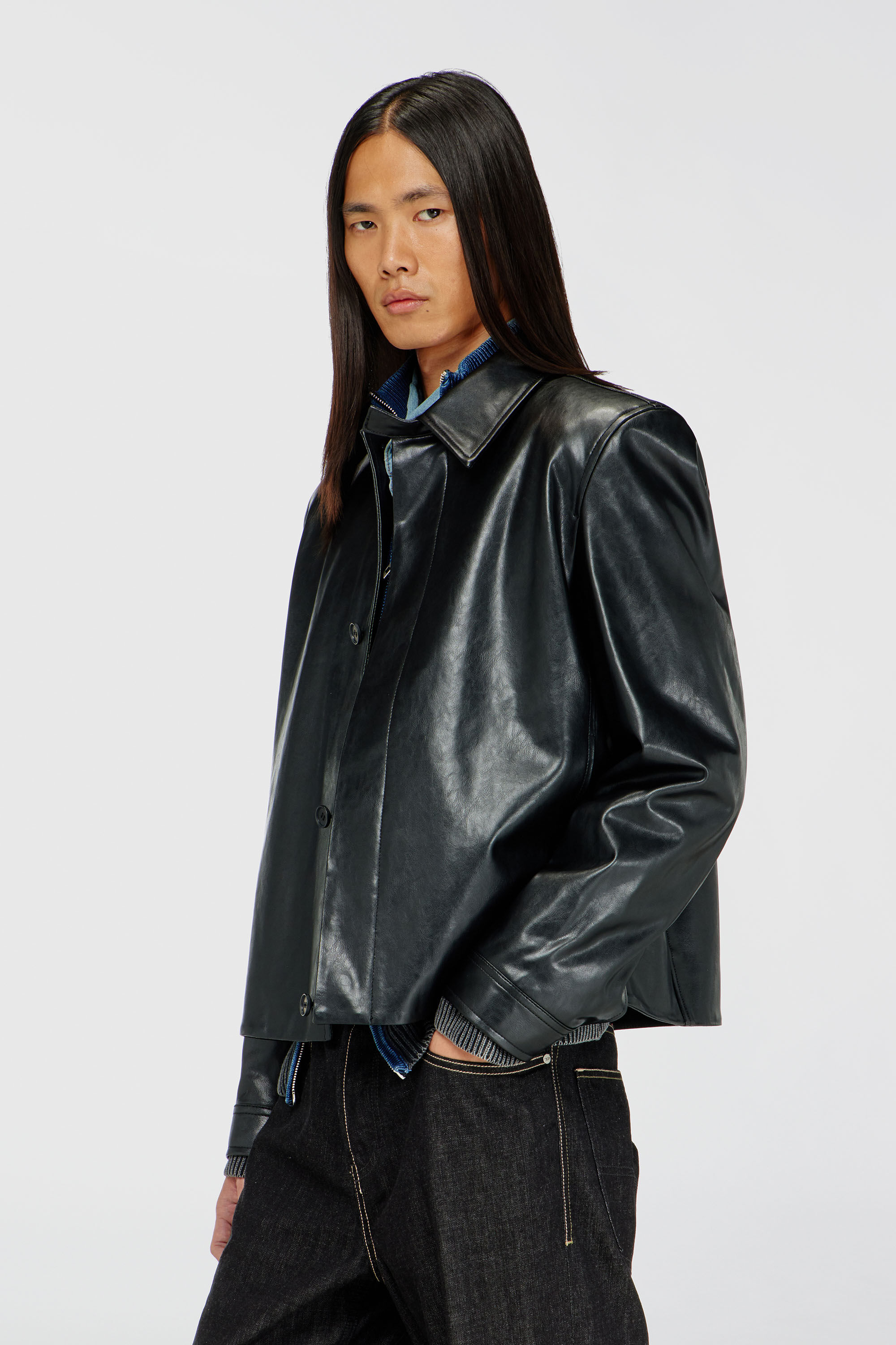 Diesel - L-HAUSTY-DGBX, Man's Sleek coach jacket in Black - 3