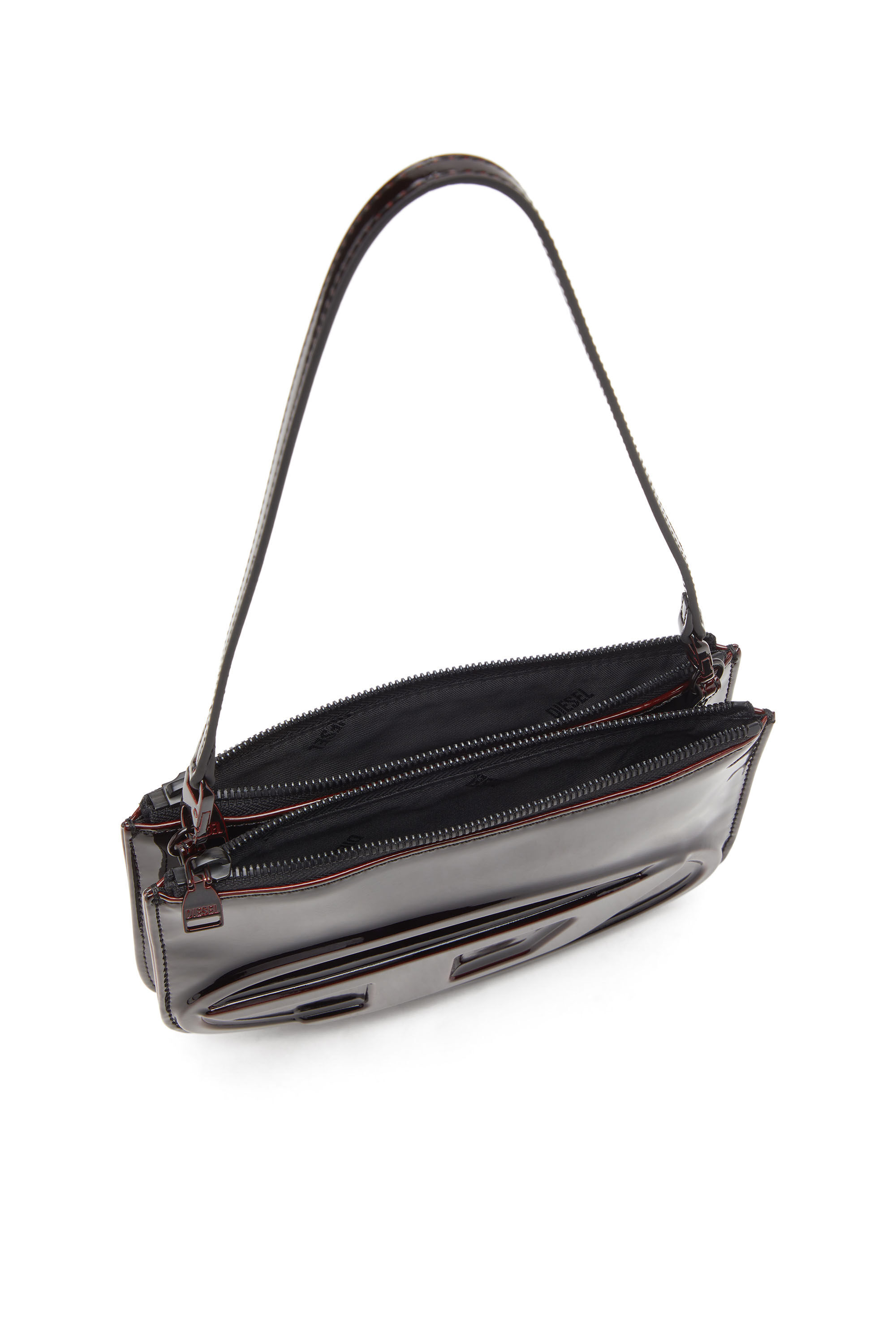 Diesel - 1DR TWIN, Woman's 1DR Twin-Double-pouch shoulder bag in liquid PU in Burgundy - 5