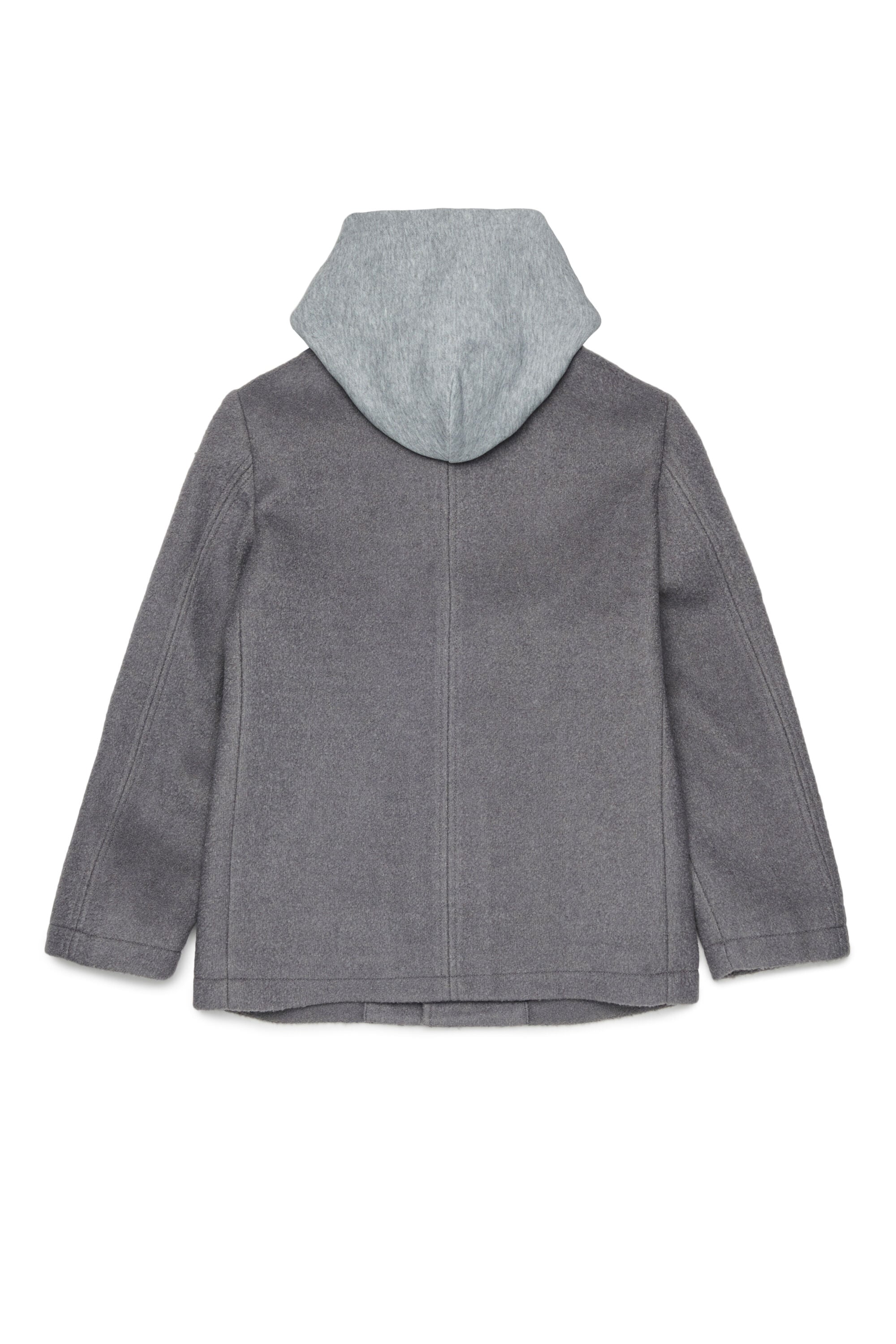 Diesel - JASTONEOUT, Man's Wool-blend coat with detachable hood in Dark grey - 2