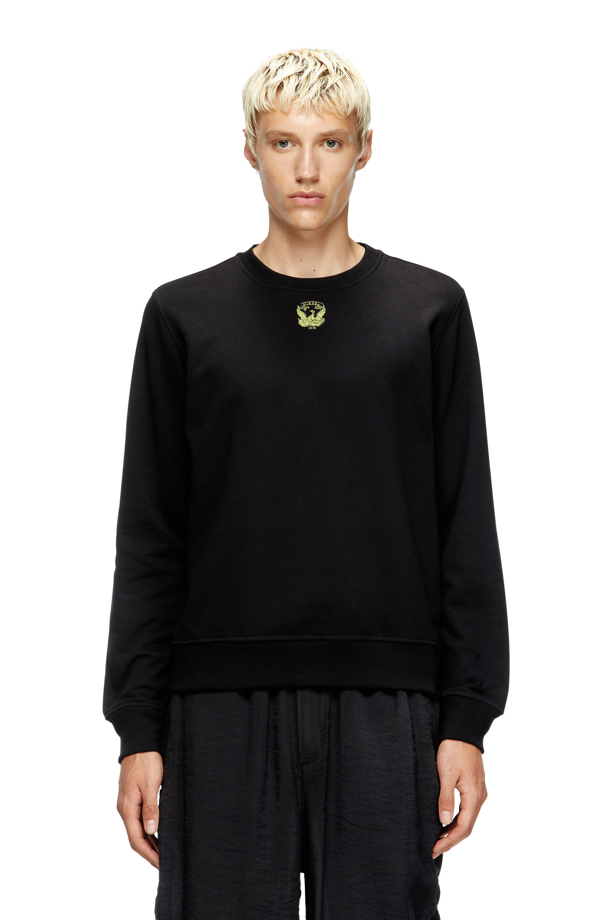 Diesel - S-GINN-T1, Man's Sweatshirt with embroidered phoenix in Black - 1