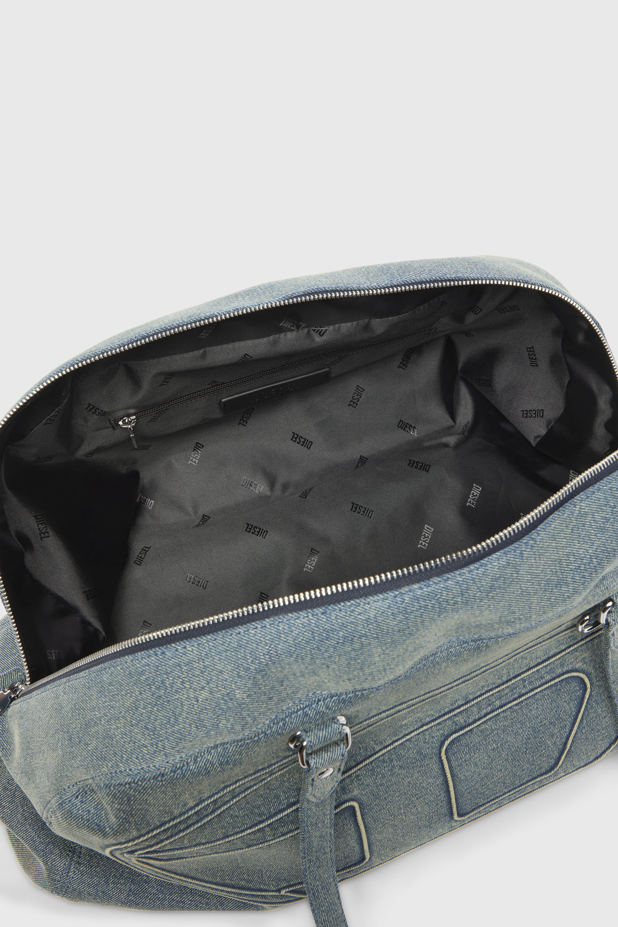 Diesel - 1DR DOME SOFT DUFFLE XL, Unisex's 1DR Dome-Duffle bag in denim with Oval D logo in Light Blue - 4
