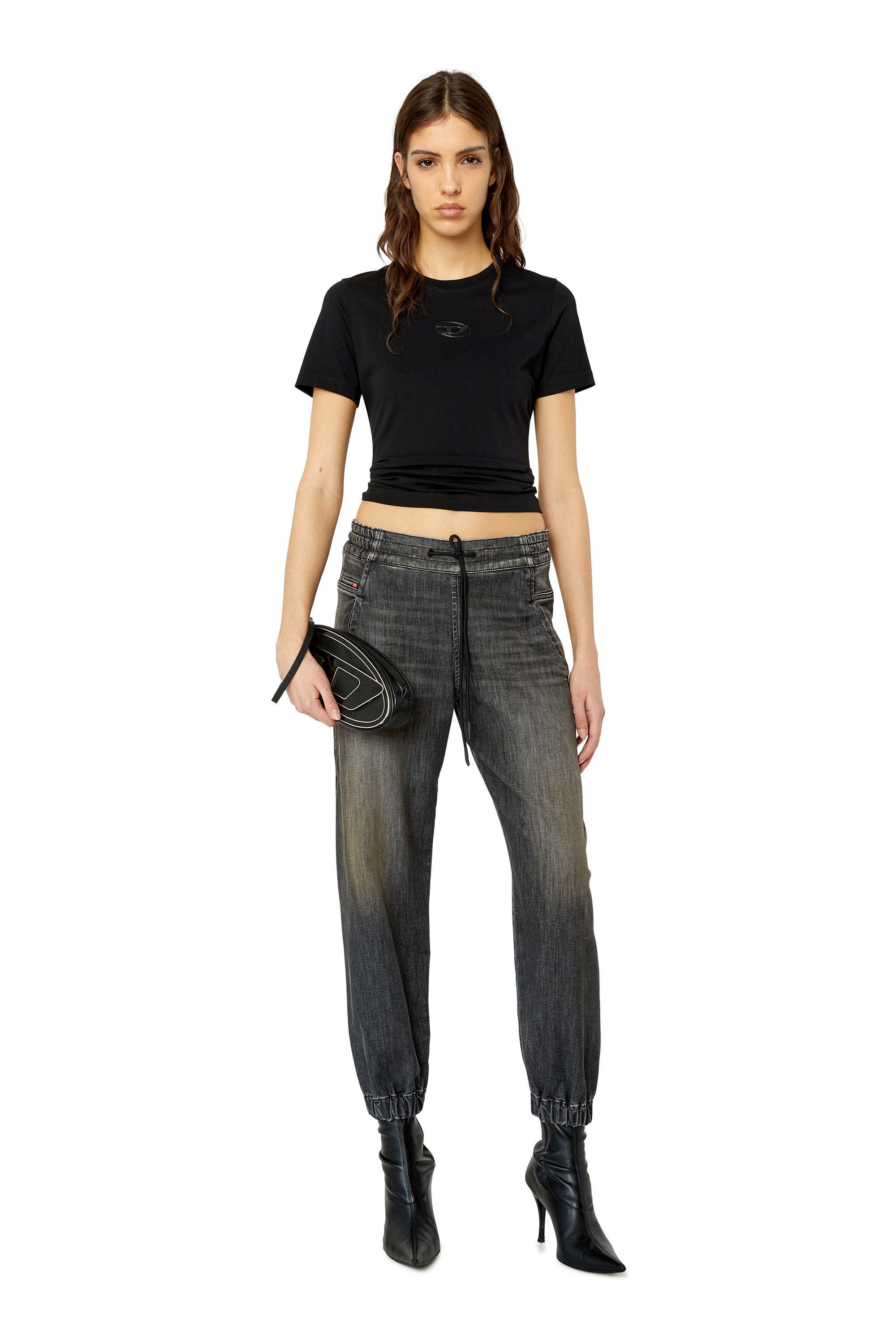 Diesel - Krailey JoggJeans® 09F01 Boyfriend, Black/Dark grey - Image 1