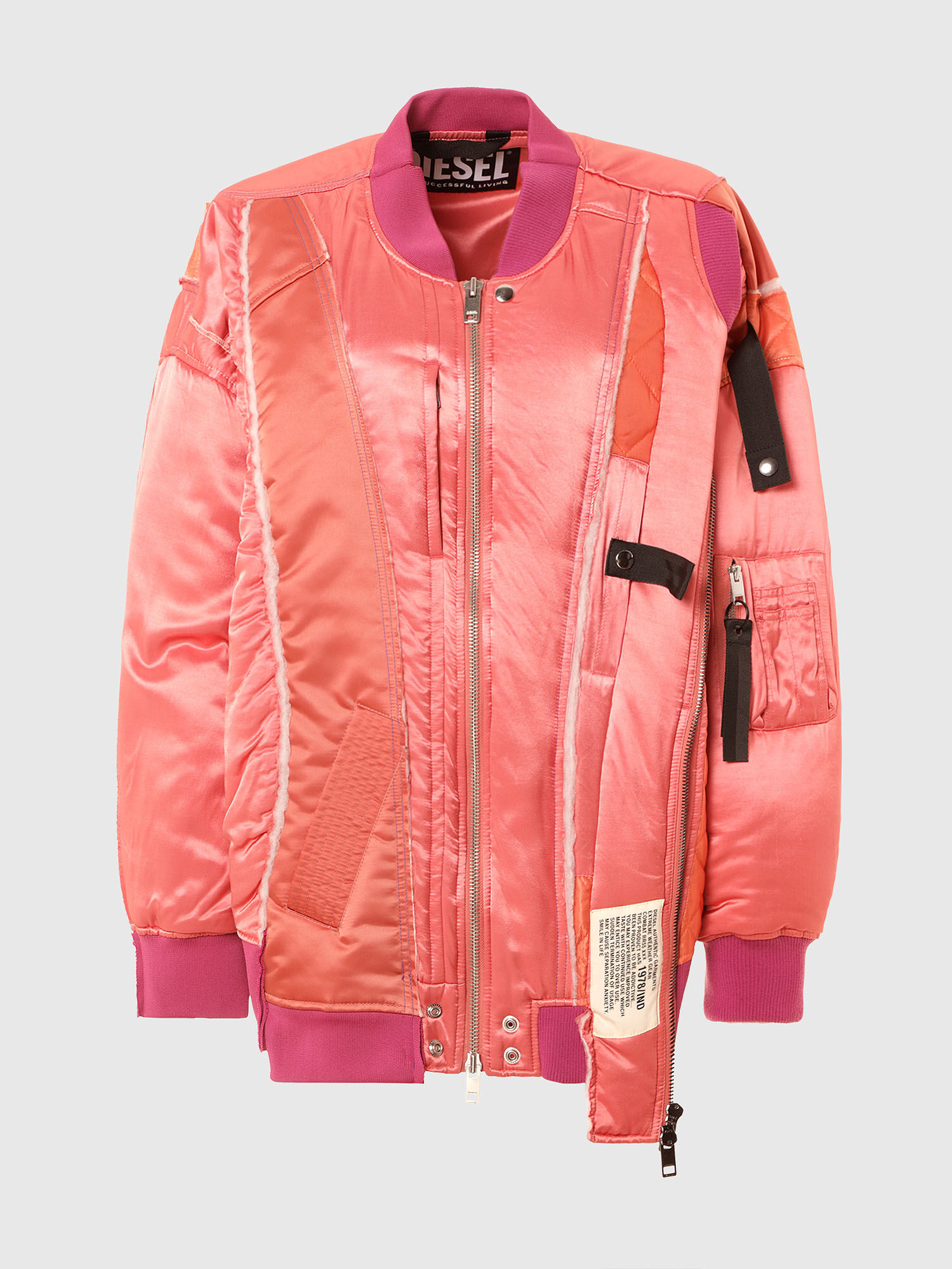 neon pink bomber jacket