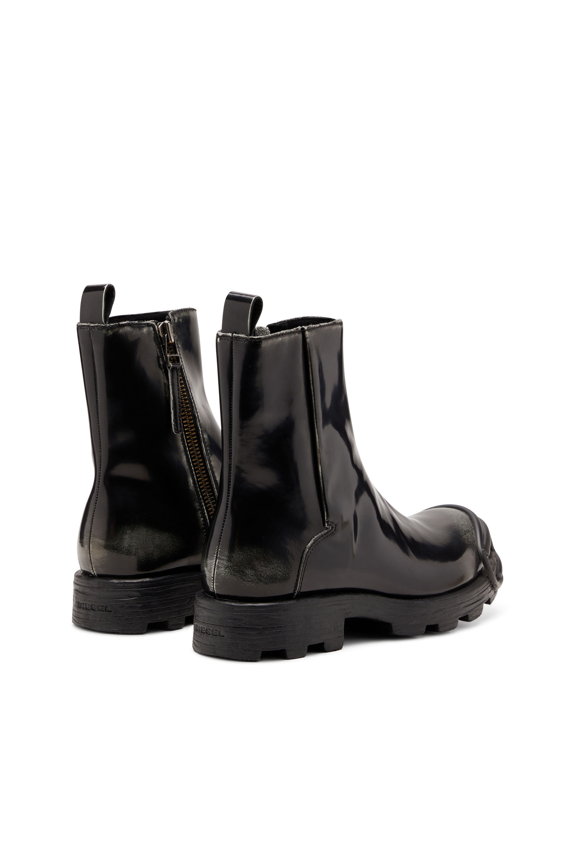 Men's D-Hammer - Leather boots with zipper | Black | Diesel