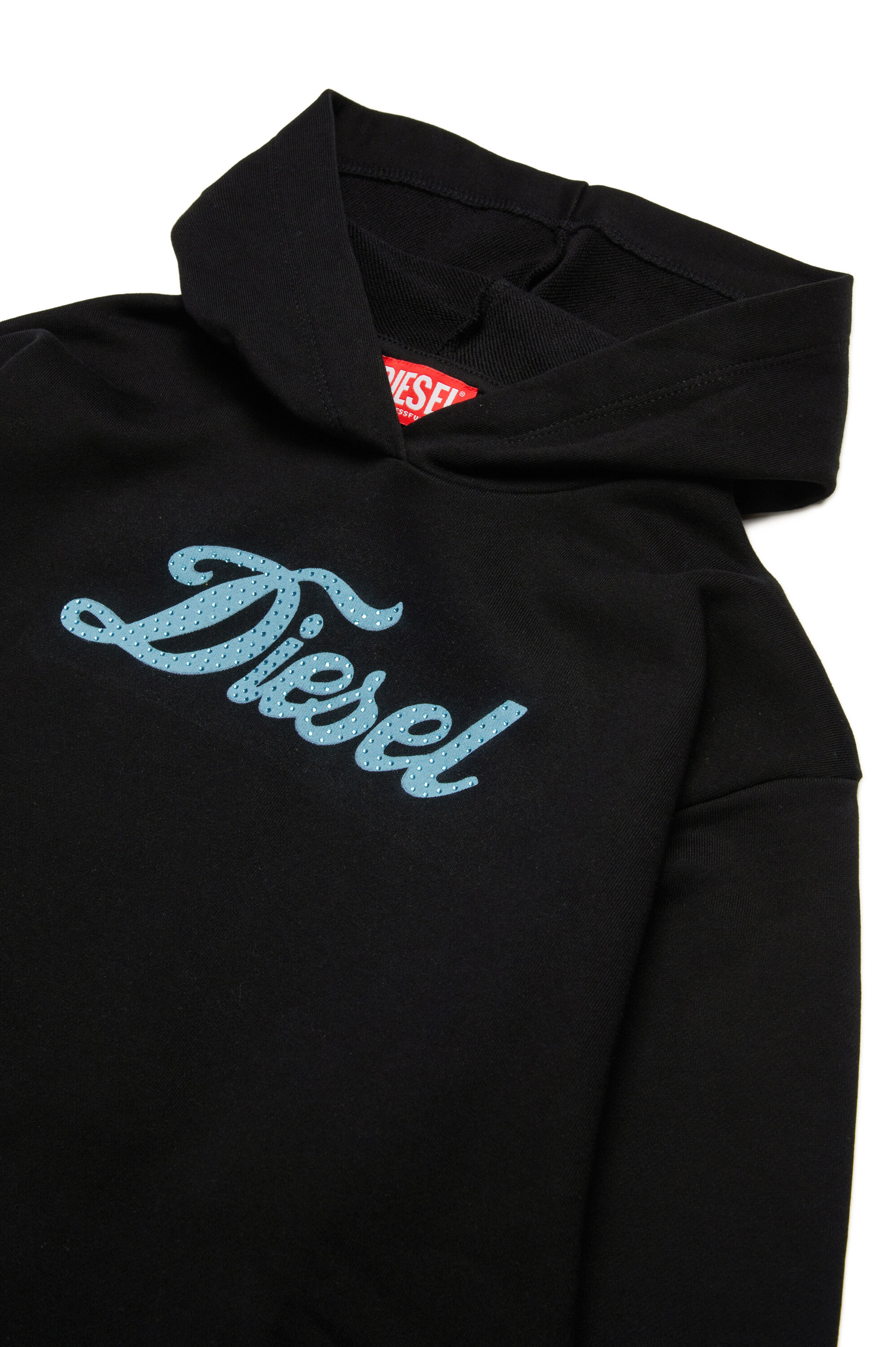 Diesel - SIRIFFY, Woman's Hoodie with printed and crystal logo in Black - 3