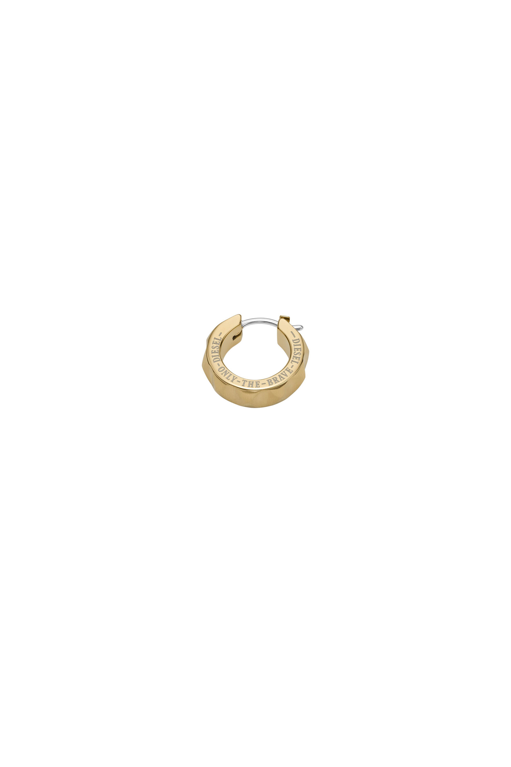 Diesel - DX1417, Unisex Gold-Tone Stainless Steel single hoop earring in Oro - Image 1