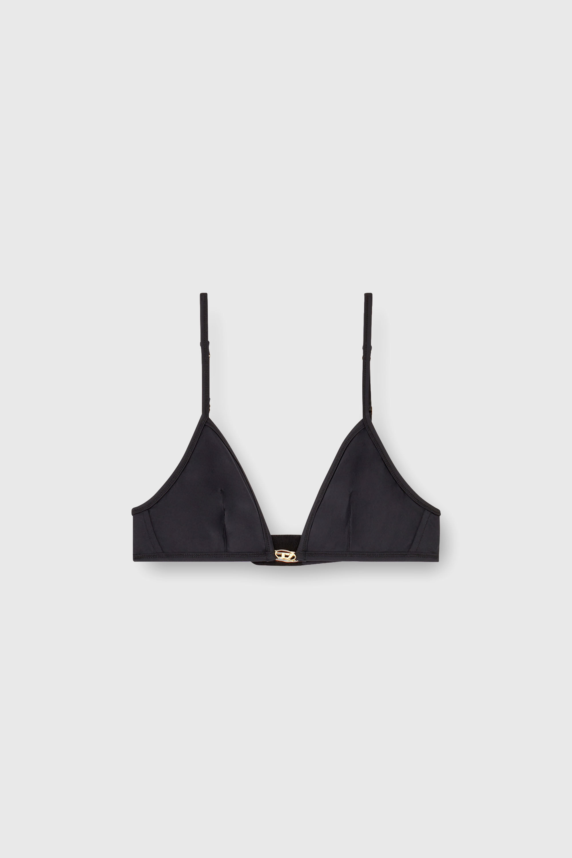 Diesel - LUNA-UTLT, Woman's Triangle bra in nylon with Oval D detail in Black - 2