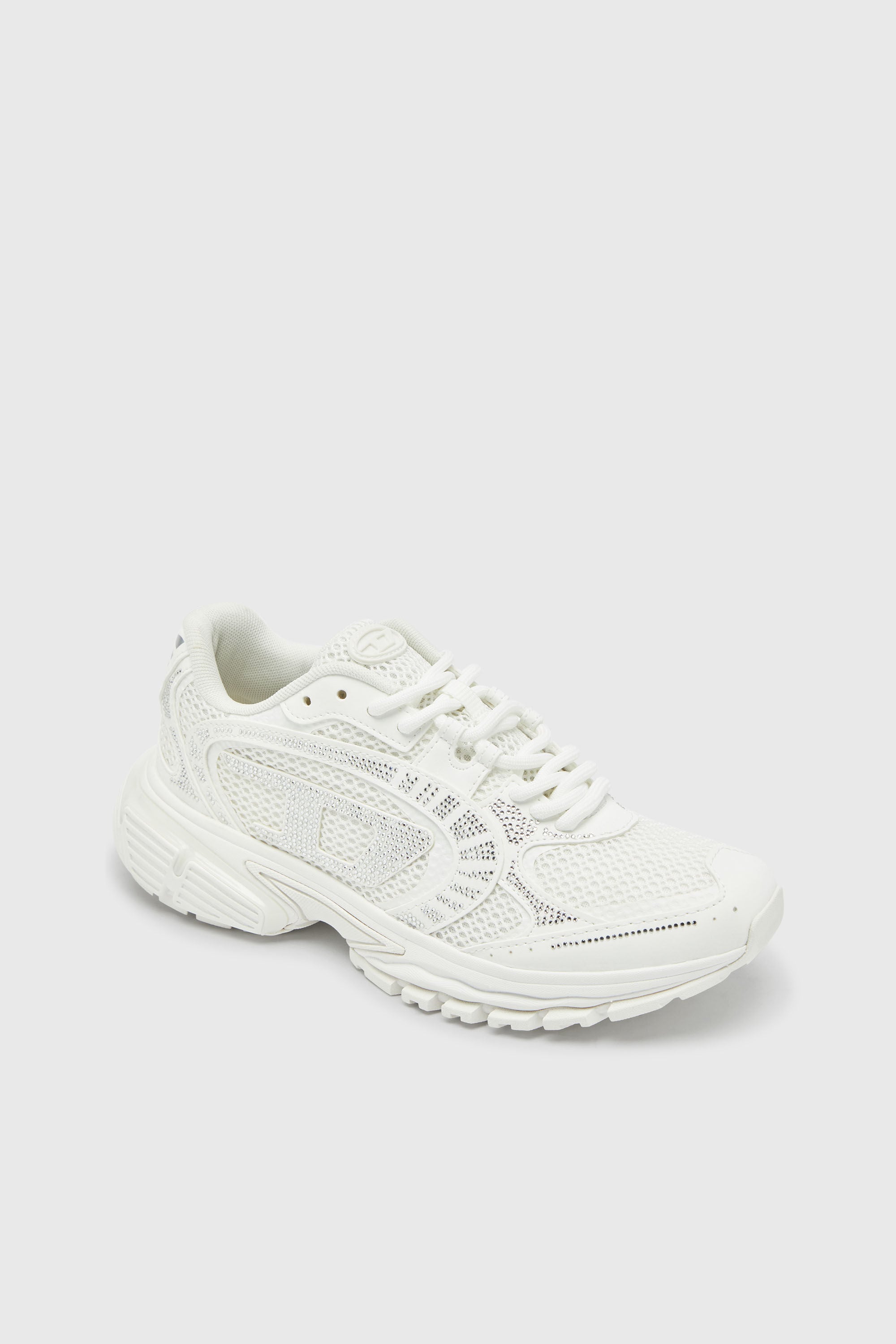 Diesel - S-PRO-V-DENSE LOW W, Woman's S-Pro-V-Dense - Mesh sneakers with crystals in White - 6