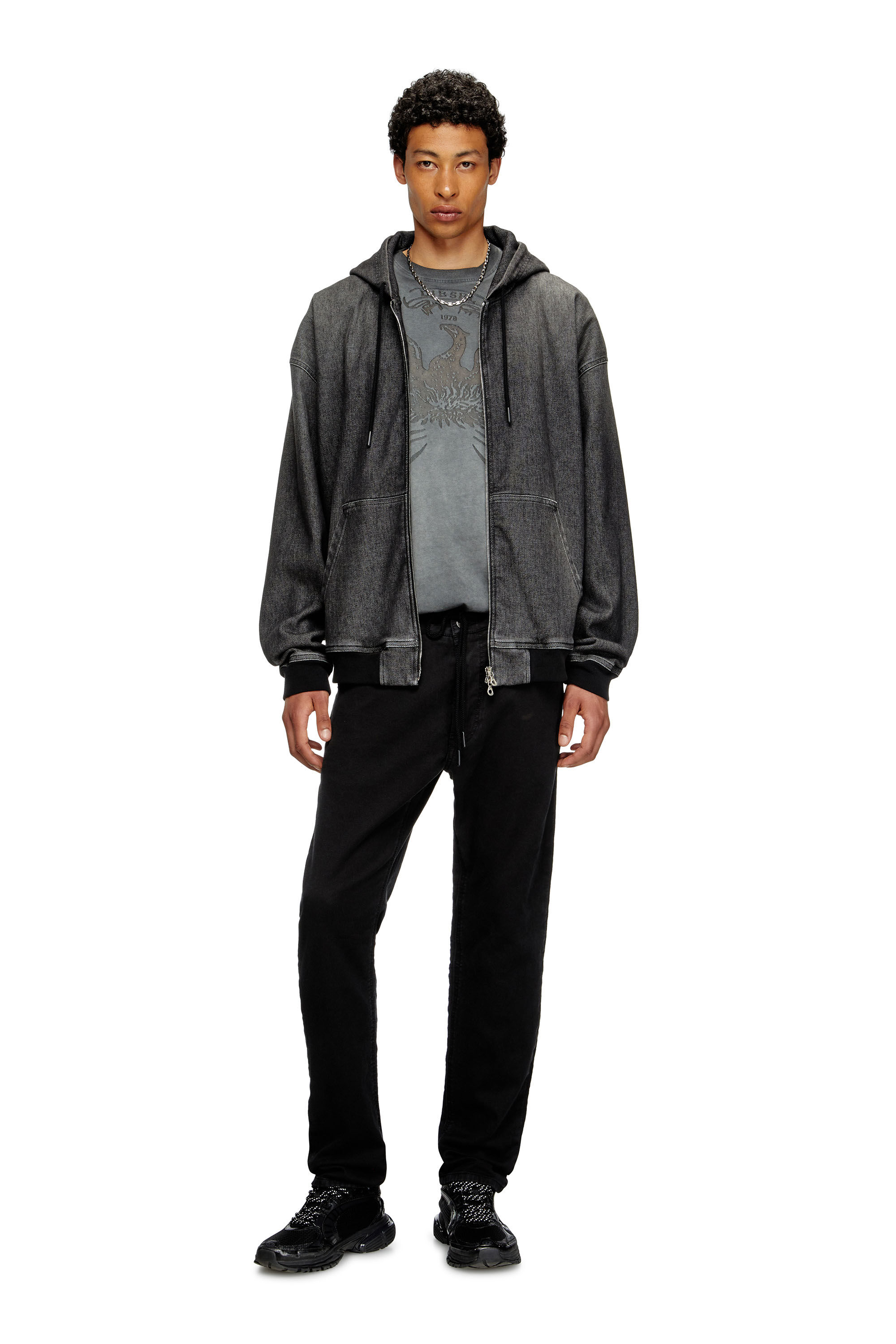 Diesel - Man's Regular 2030 D-Krooley Joggjeans® 068NH, Black/Dark grey - 1