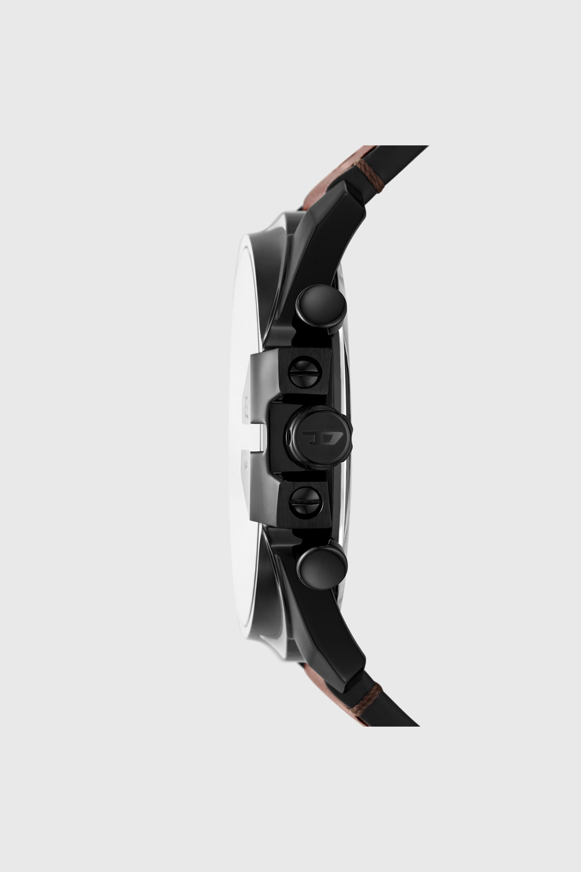 Diesel - DZ4692 WATCH, Man's Mega Chief Slim brown leather watch in Brown - 3