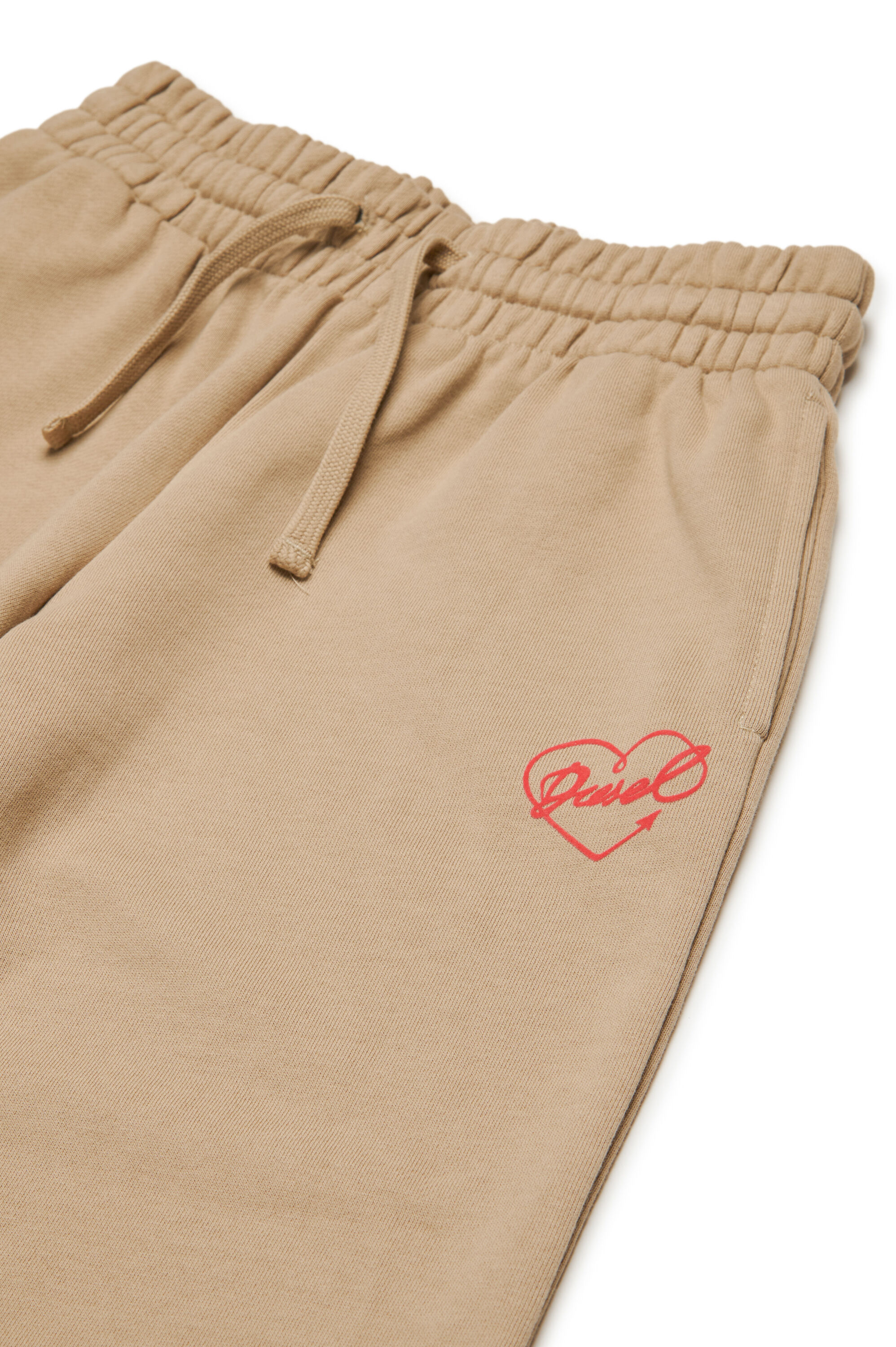 Diesel - PINNY, Woman's Wide-leg sweatpants with flocked logo heart in Light Brown - 3