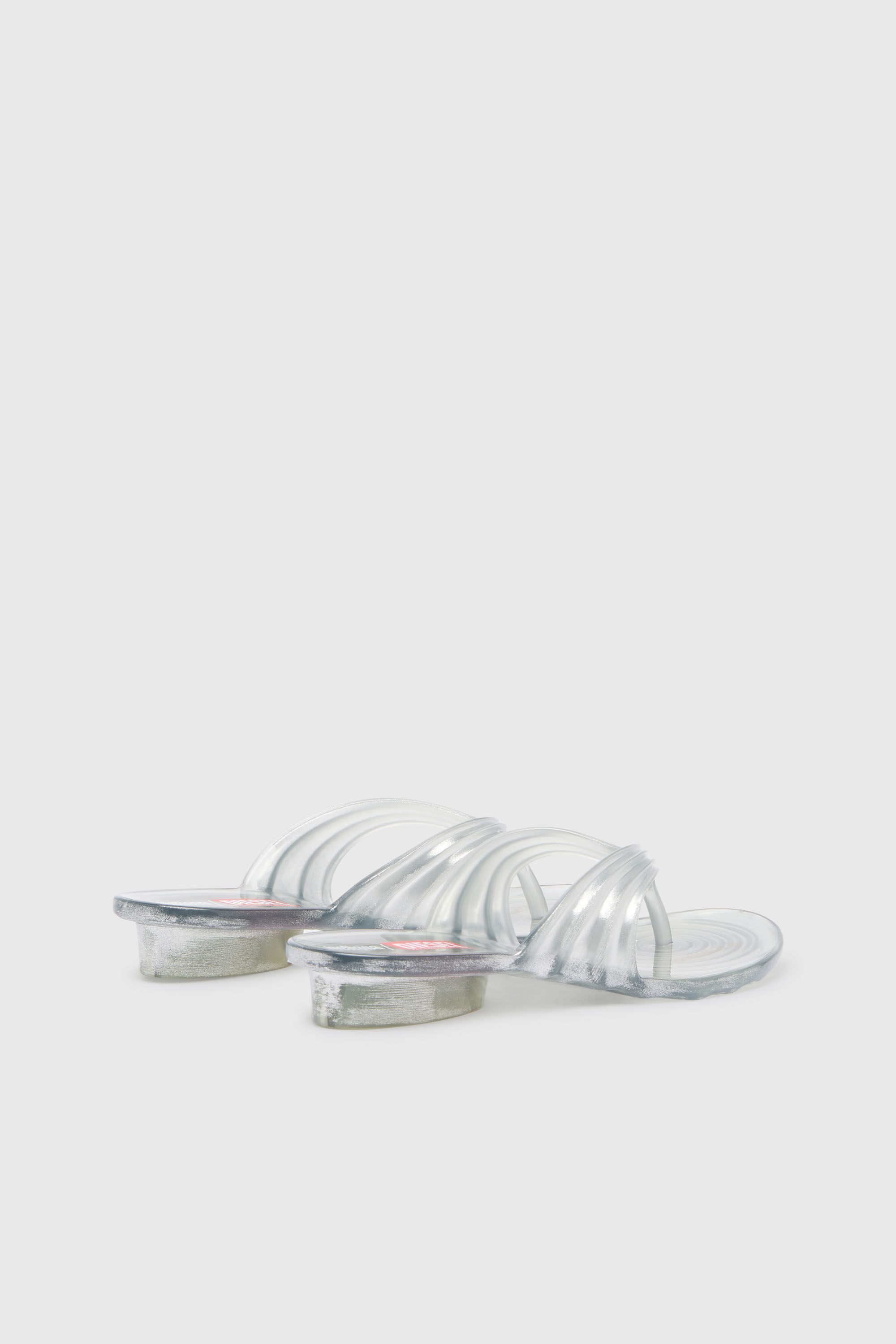 Diesel - MELISSA QUANTUM THONG, Woman's Sculptural flip-flops in Melflex&reg; in Silver - 3