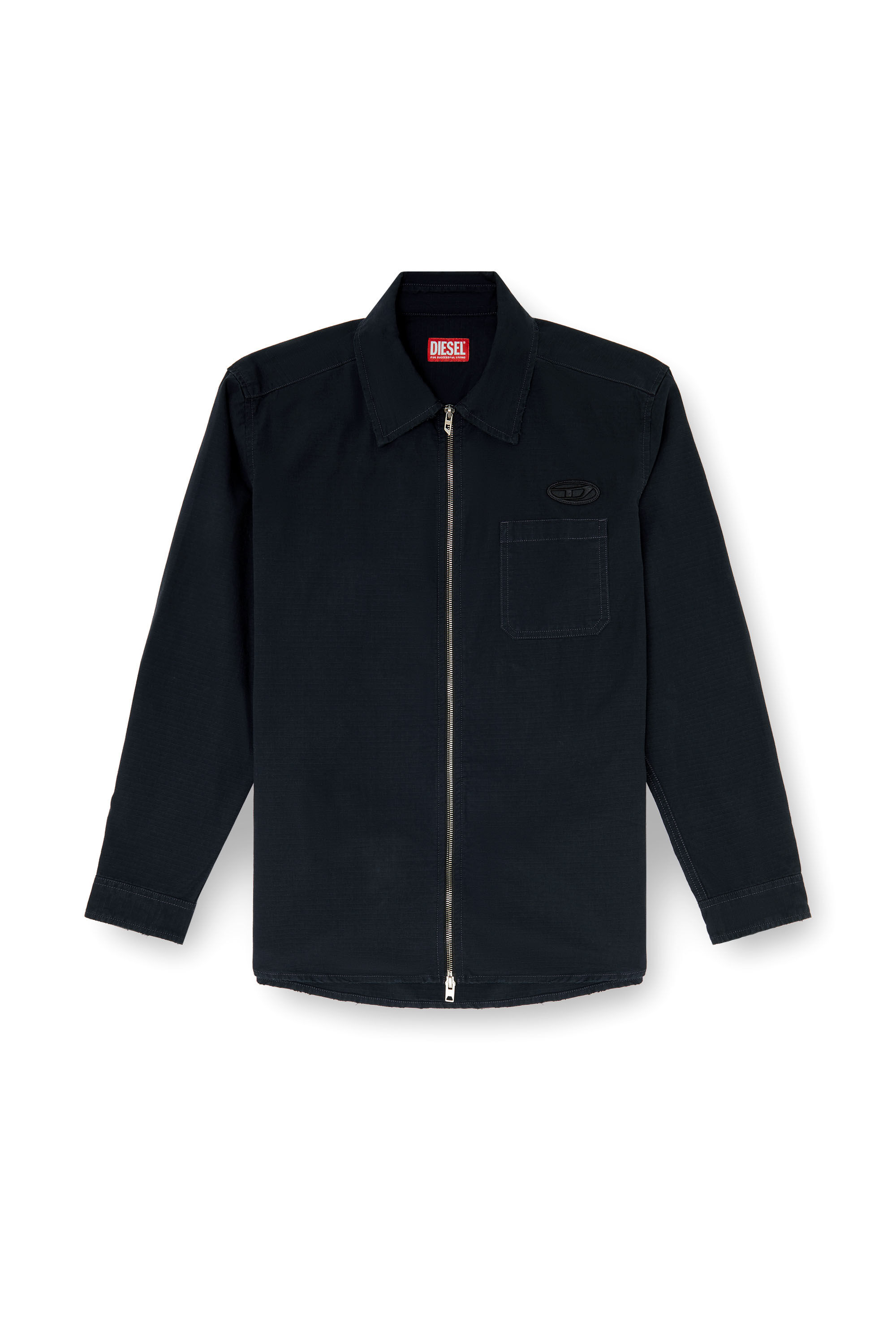 Diesel - S-ALIAS-ZIP, Man's Ripstop shirt with zip closure in null - 2