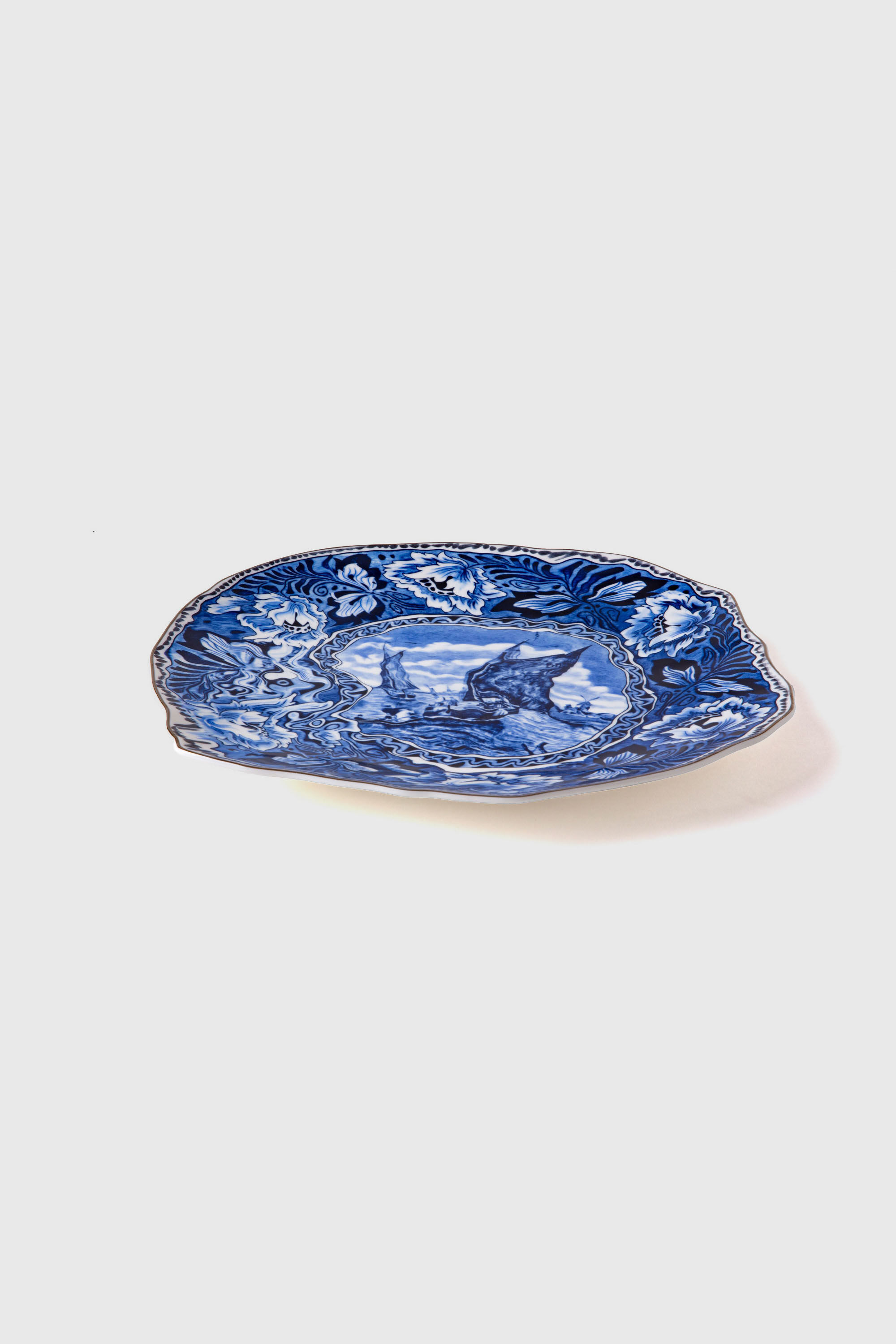 Diesel - 11204 PORCELAIN DINNER PLATE "CLASSIC ON, Unisex's Porcelain dinner plate in White/Blue - 3