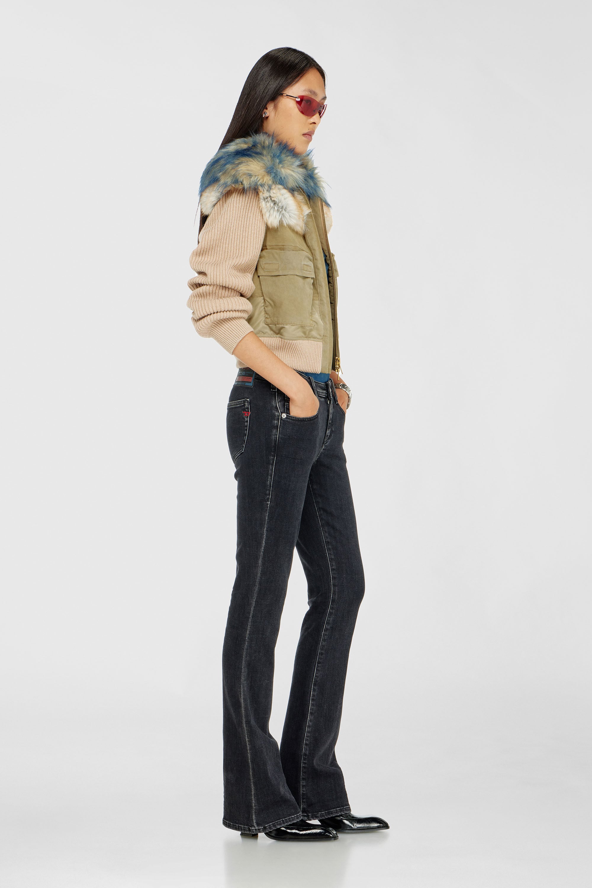 Diesel - Woman's Bootcut Jeans 1969 D-Ebbey 09P75, Black/Dark grey - 2