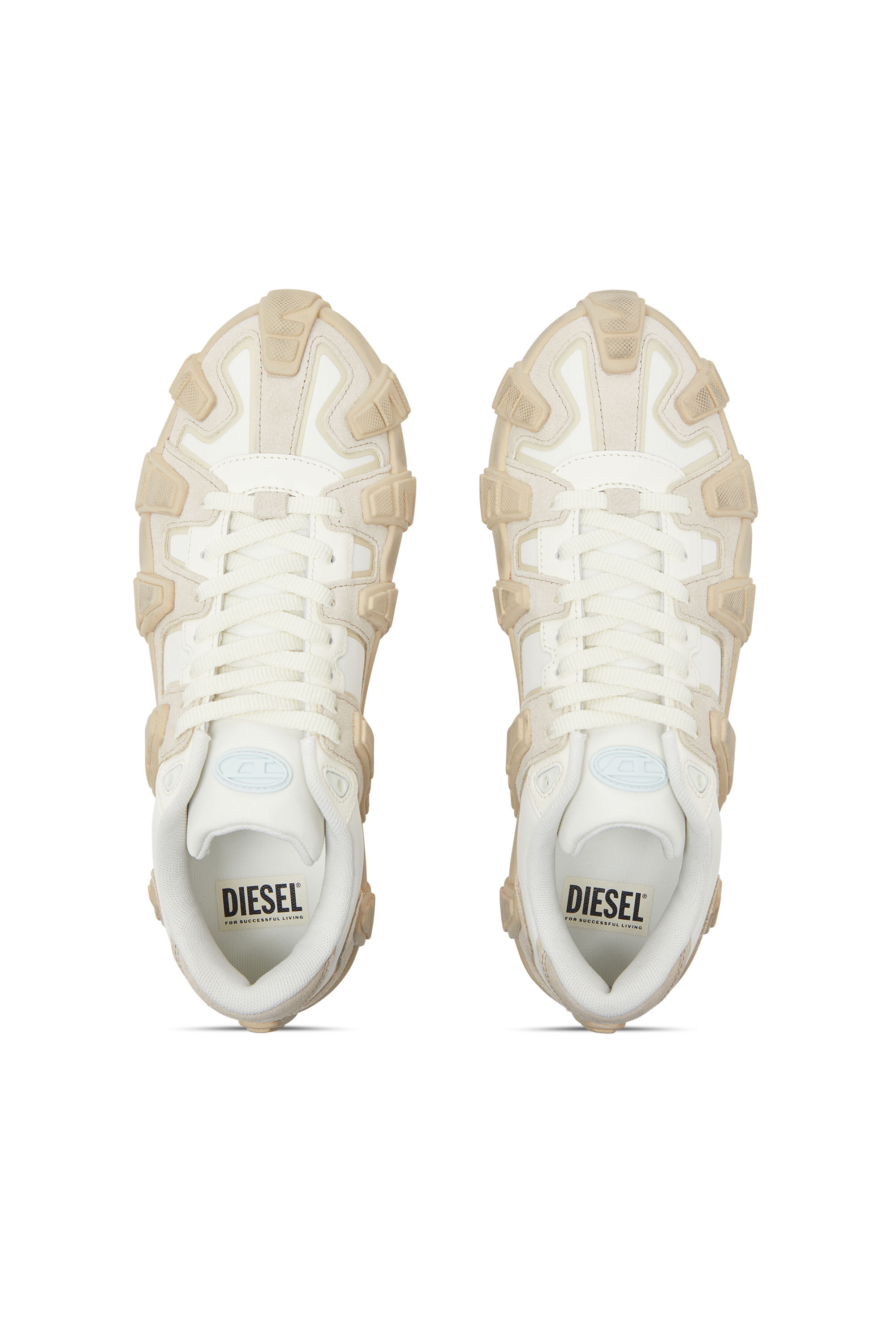 Diesel - S-D-GRIFFE LOW, Man's S-D-Griffe - Nylon sneakers in White/Beige - 4