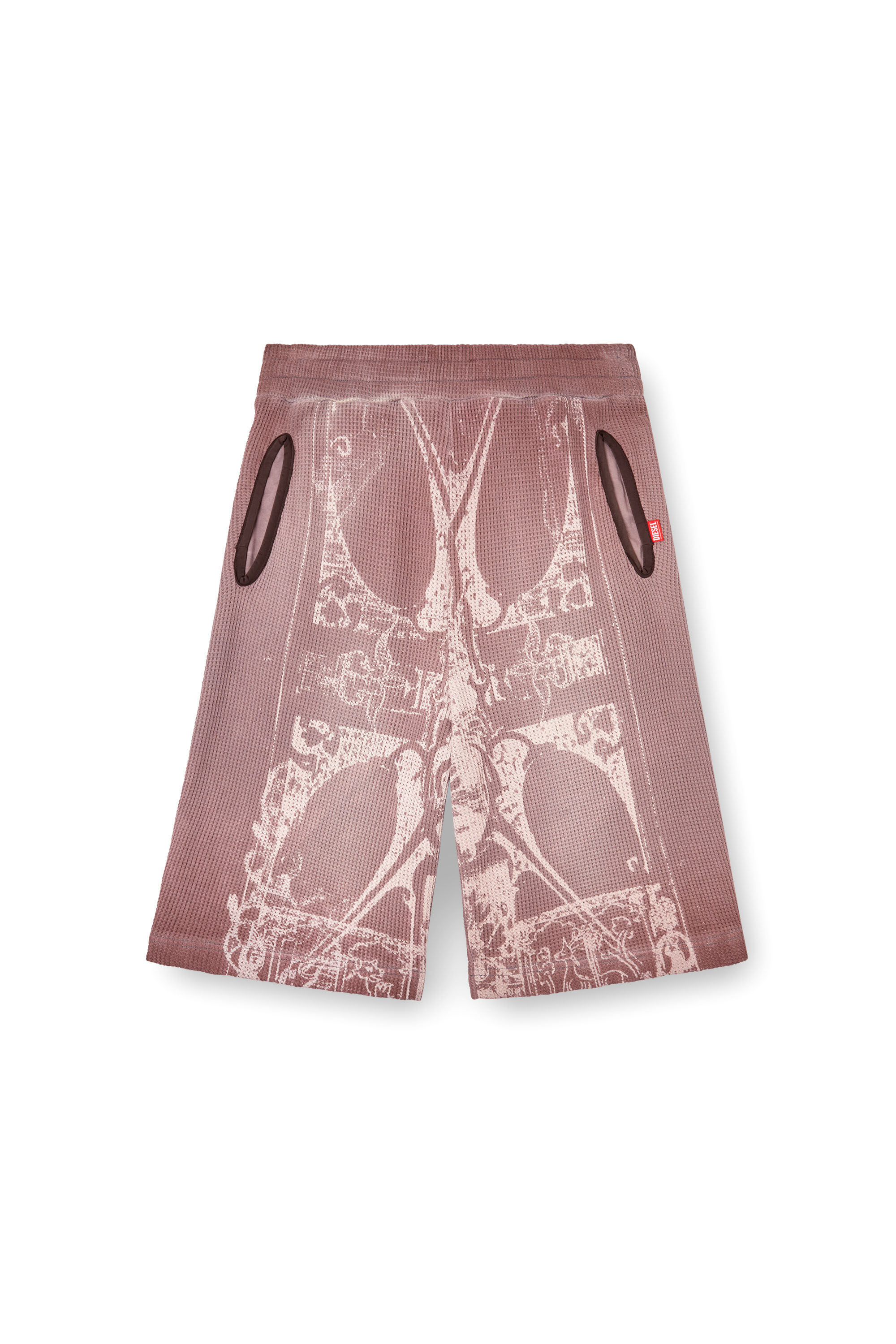 Diesel - P-WARKY-SHORT, Man's Waffle shorts with medieval print in null - 2