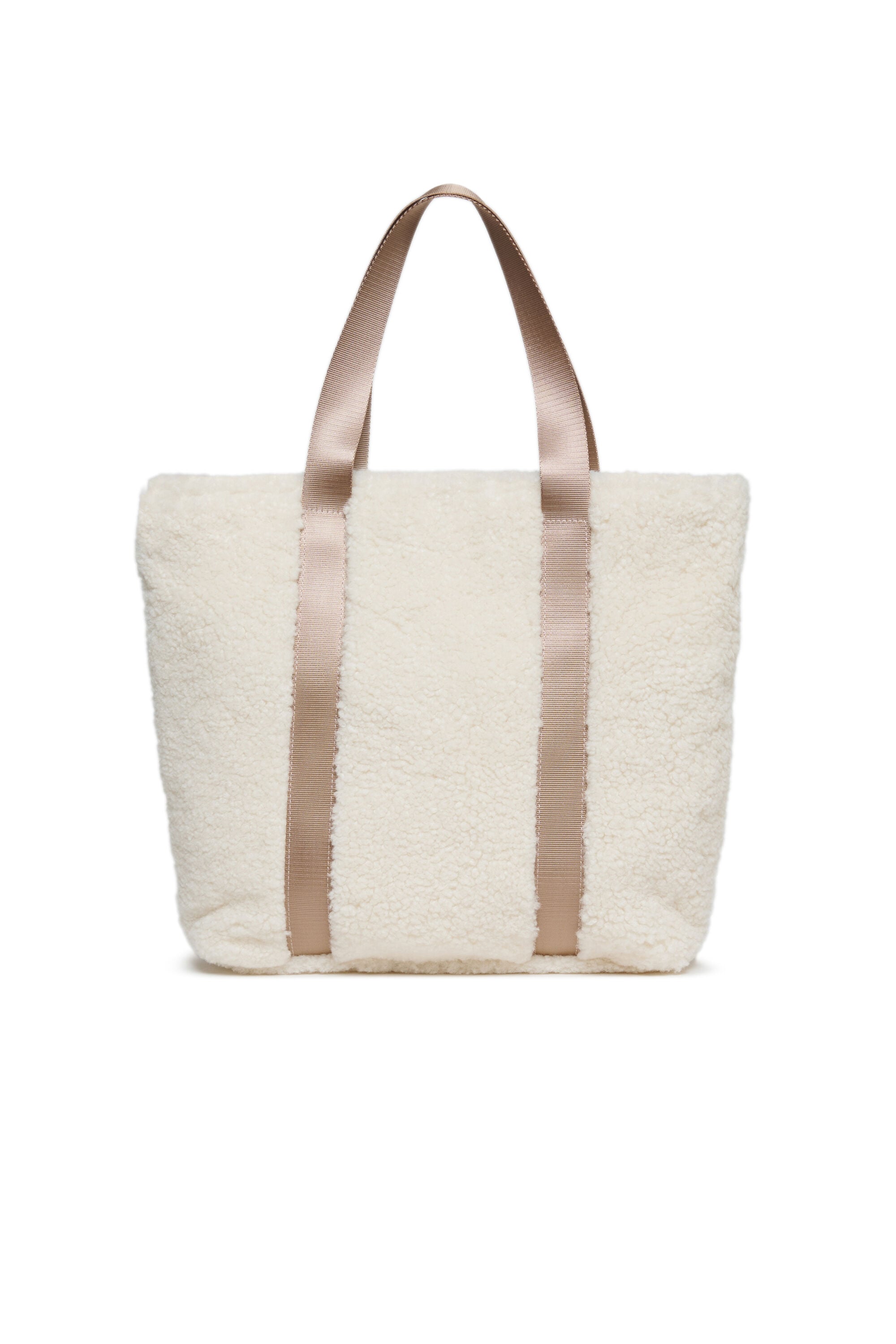 Diesel - WIXA, Woman's WIXA - Tote bag in teddy fleece in White - 2