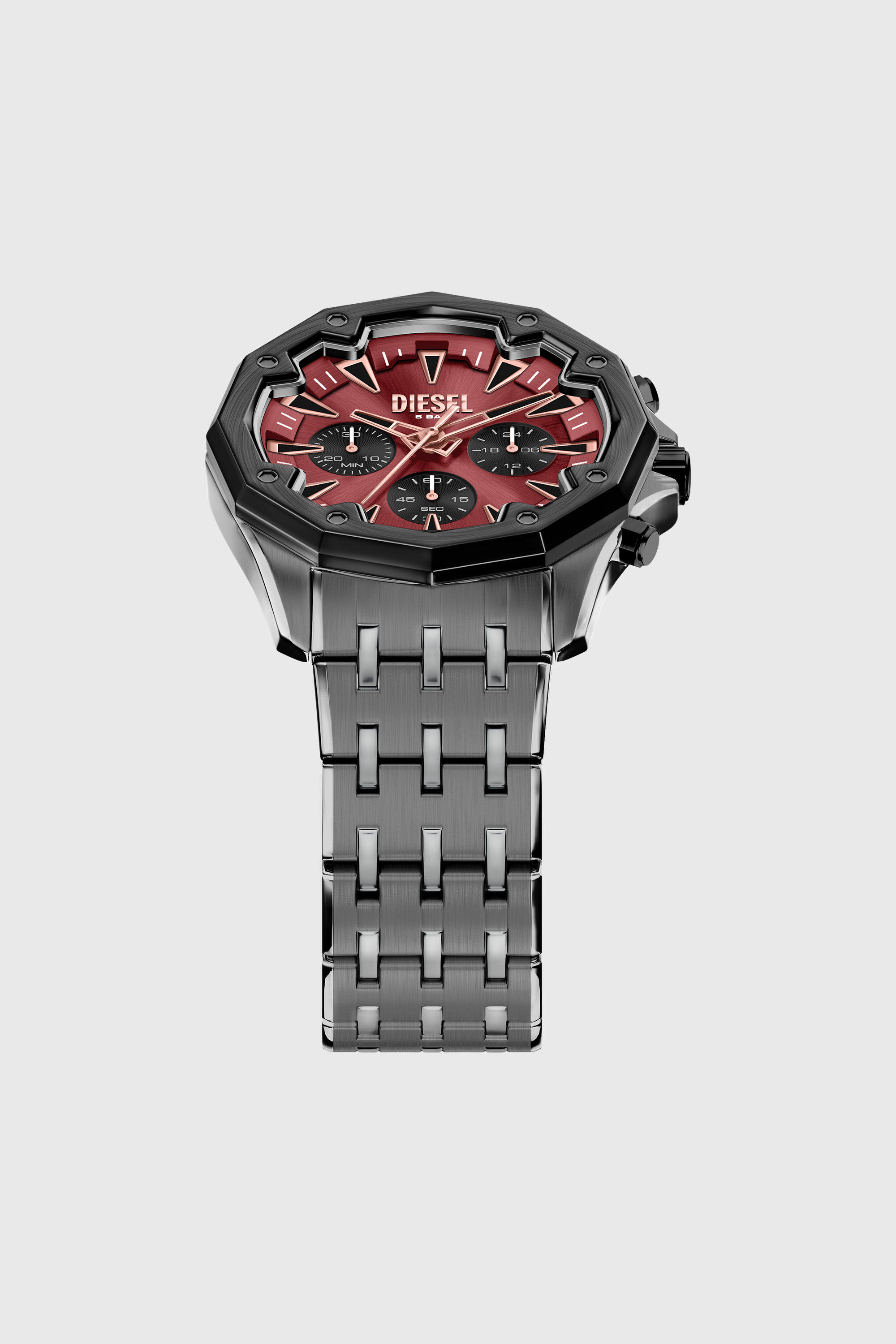Diesel - DZ4715 WATCH, Man's Stinger gunmetal stainless steel watch in Dark grey - 4