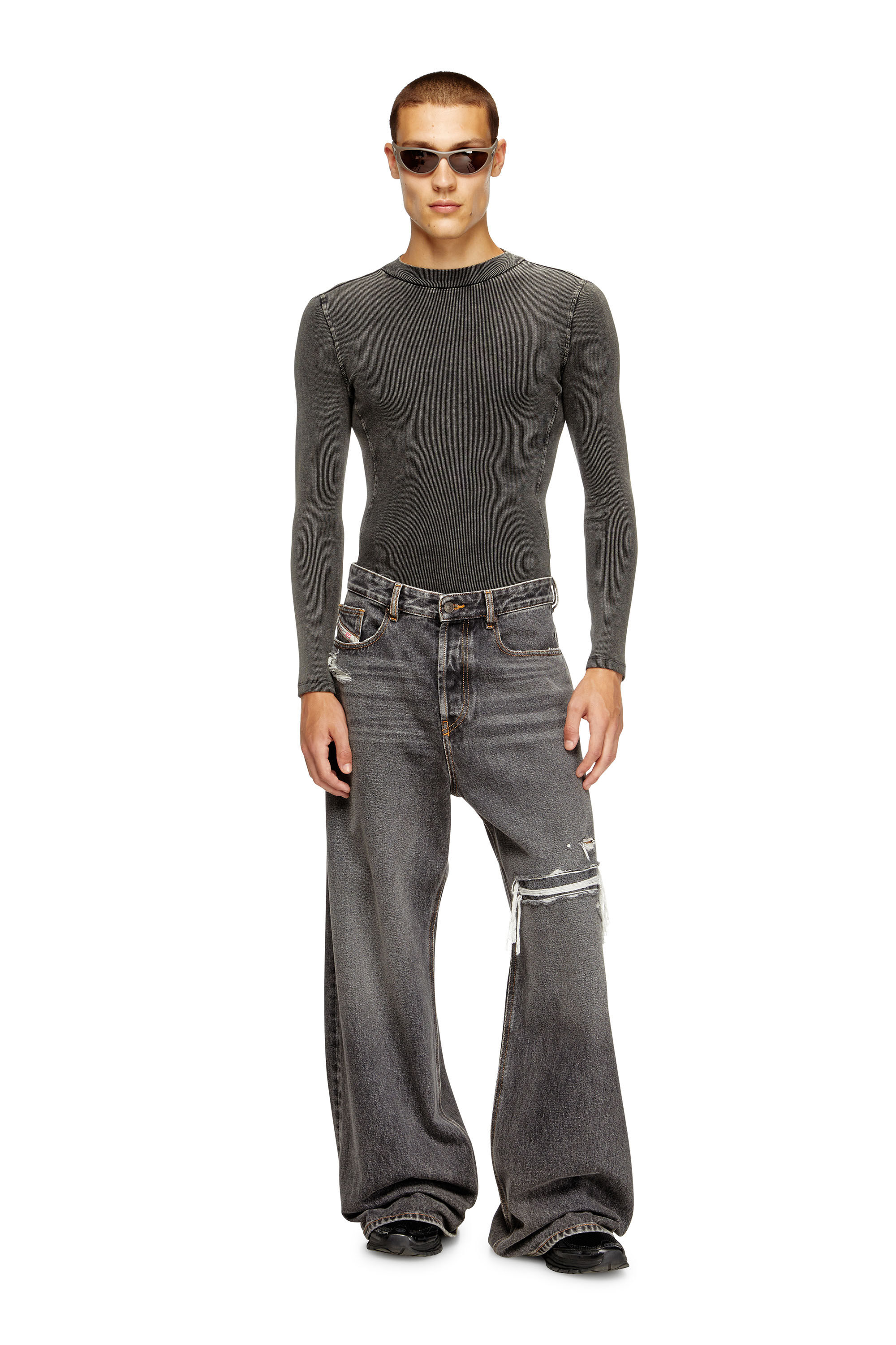 パンツ DIESEL Relaxed Jeans D-Rise 30/30 D-RISE Man: Oversized Regular Black/Dark grey Jeans | Diesel