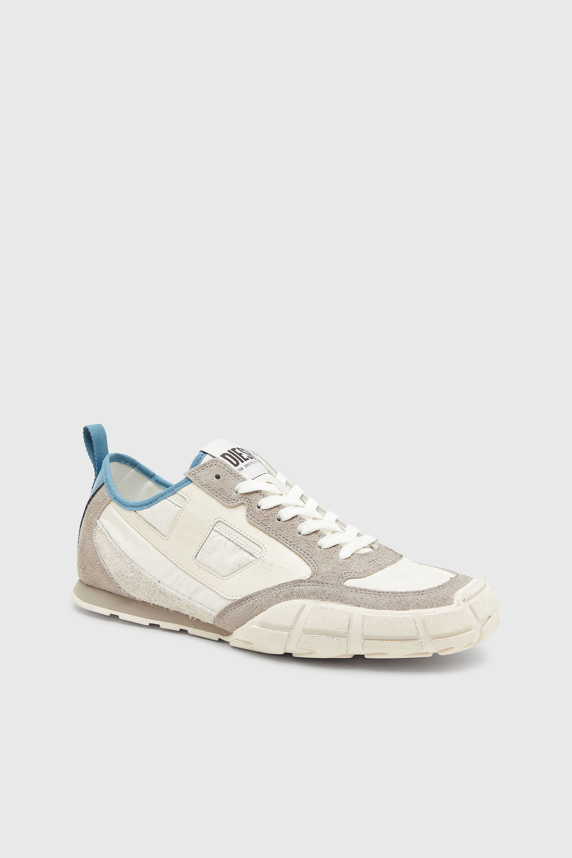 Diesel - S-PAGODHA LOW, Man's S-Pagodha - Sneakers in leather and nylon in White/Grey - 6