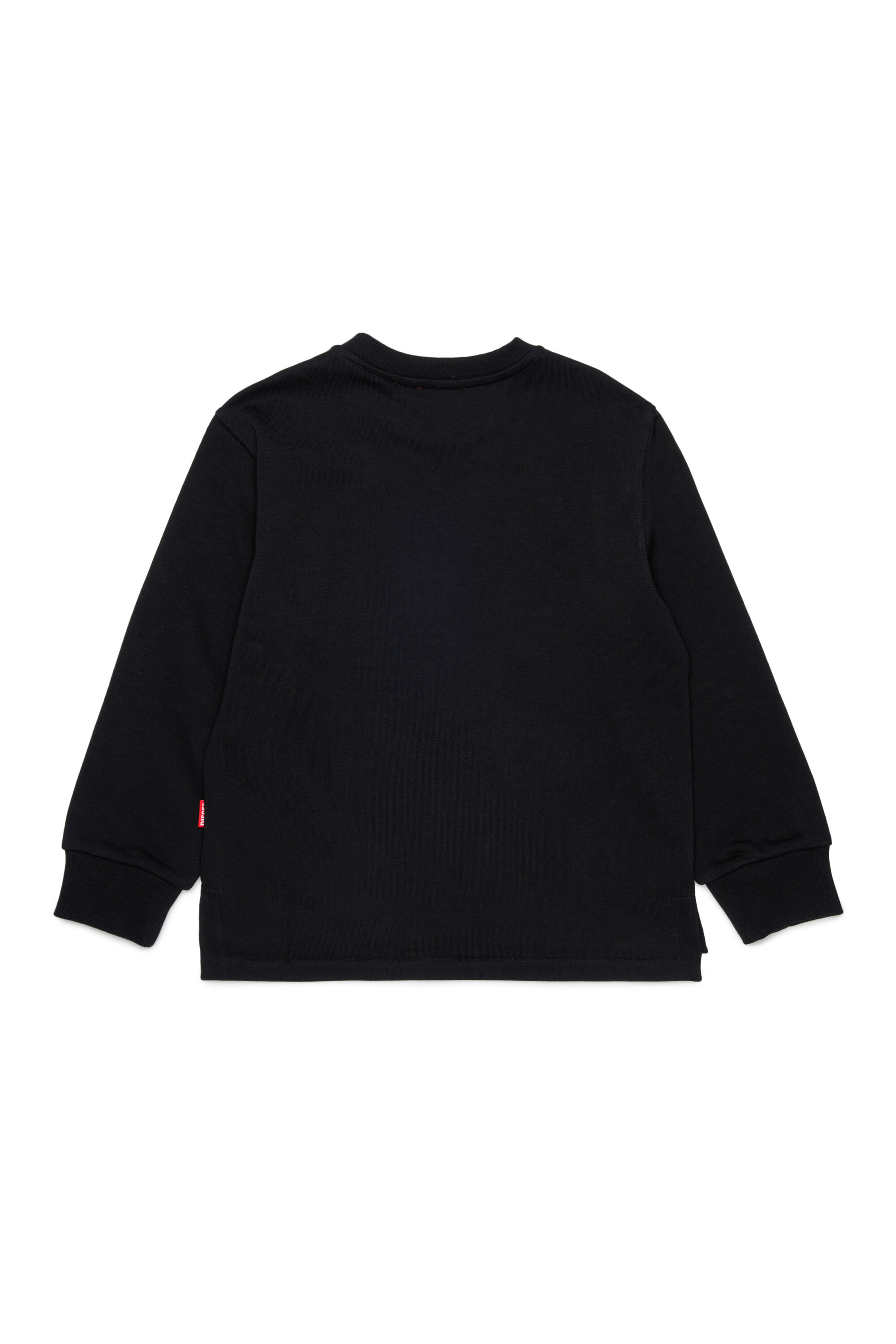 Diesel - SRES OVER, Man's Sweatshirt cut-off logo print in Black - 2