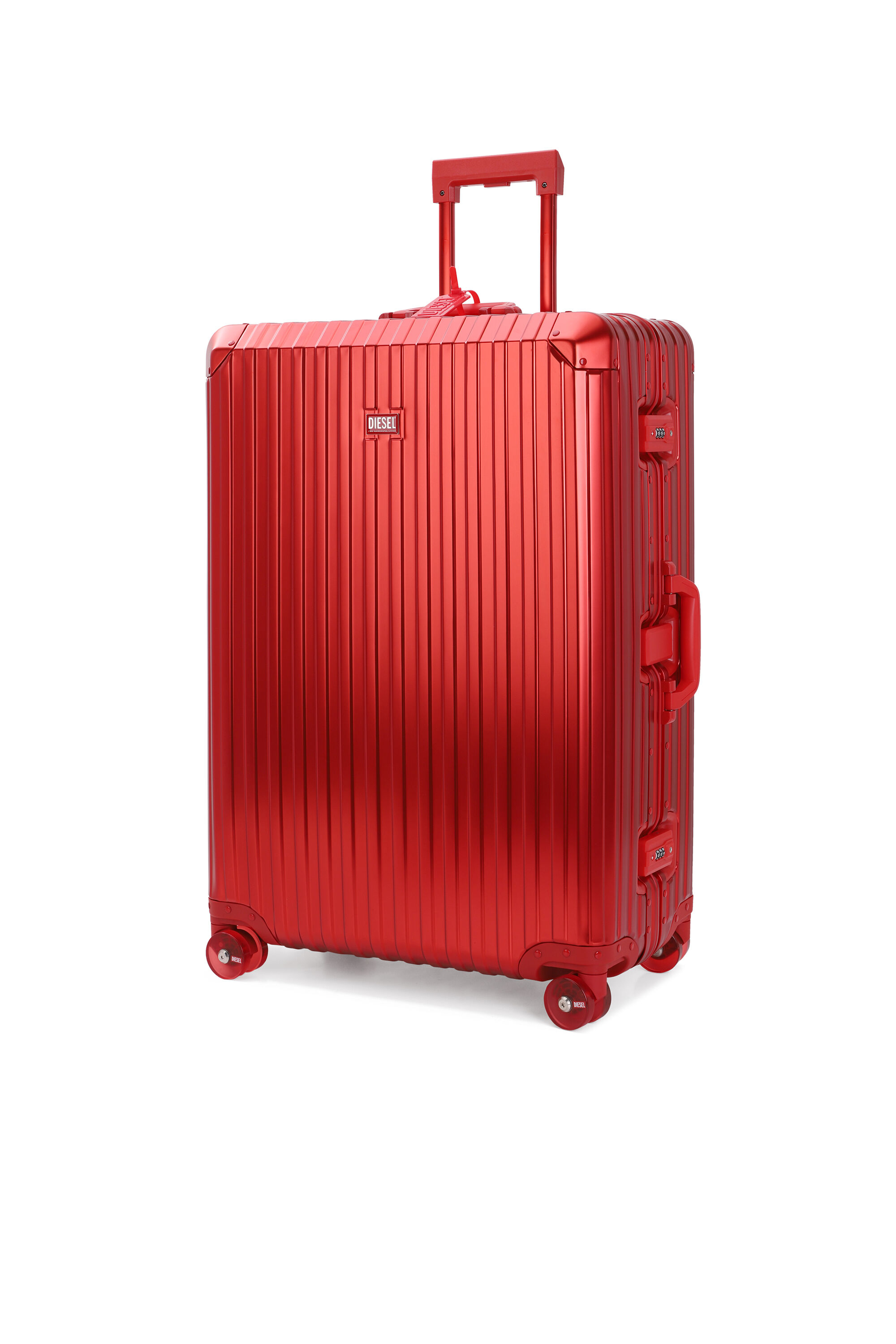 Diesel - DIESEL ALUMINUM TROLLEY- DSL002, Unisex's Aluminum suitcase size L in Red - 5