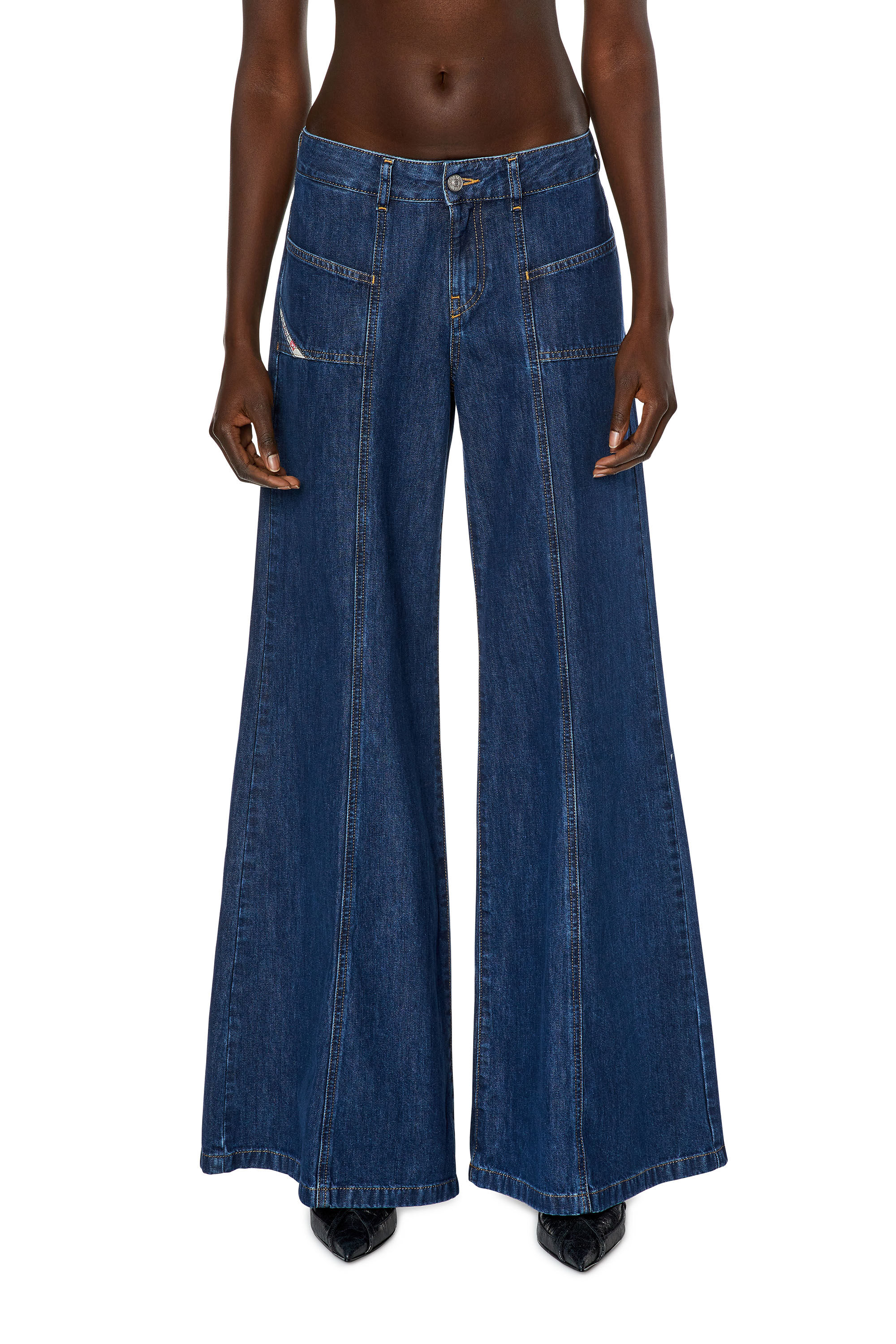 Diesel - Bootcut and Flare Jeans D-Akii 09H99, Dark Blue - Image 3