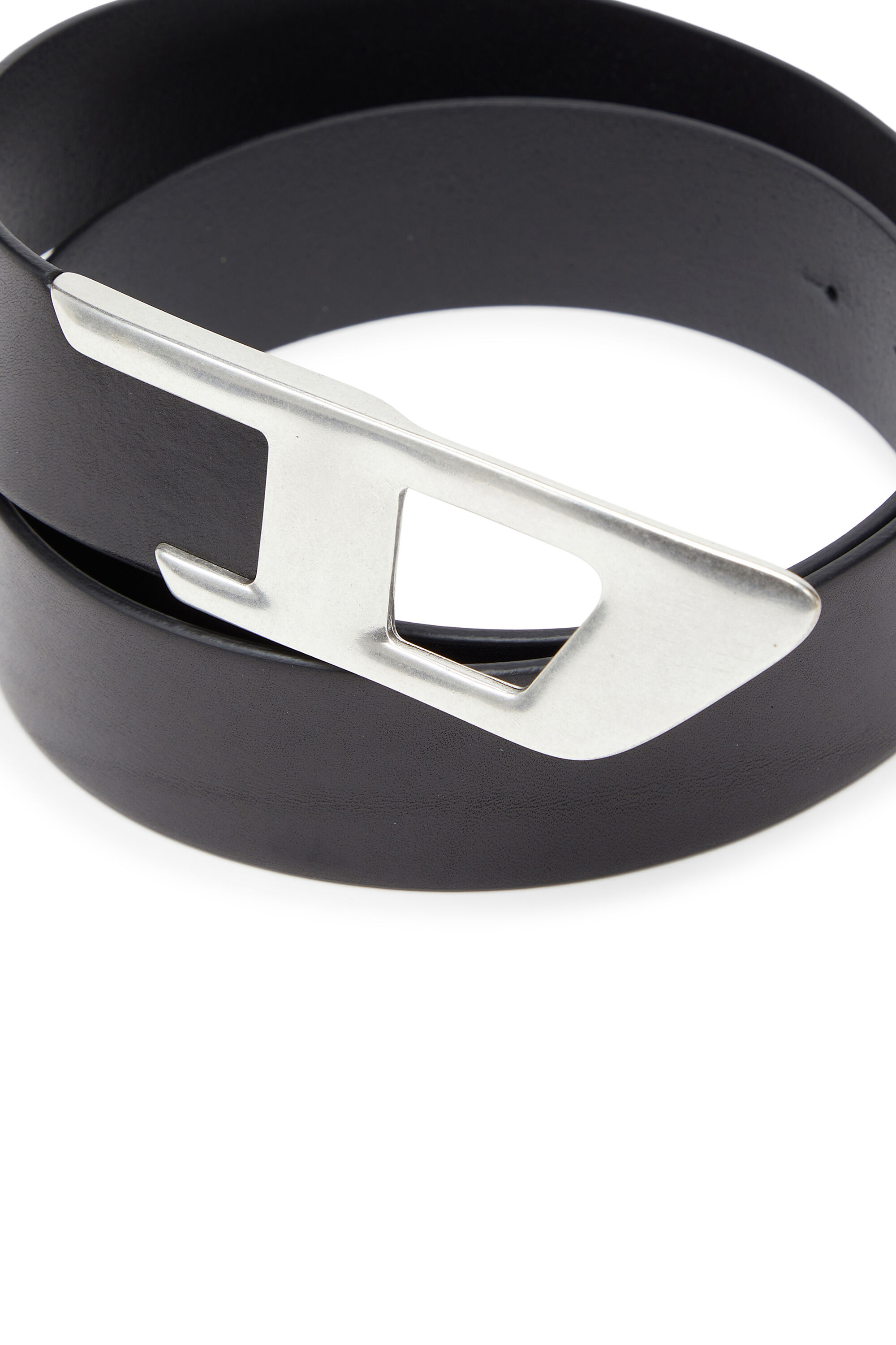 Diesel - B-D LOGO 2.0 40, Unisex's 4cm leather belt with metal D buckle in Black - 3