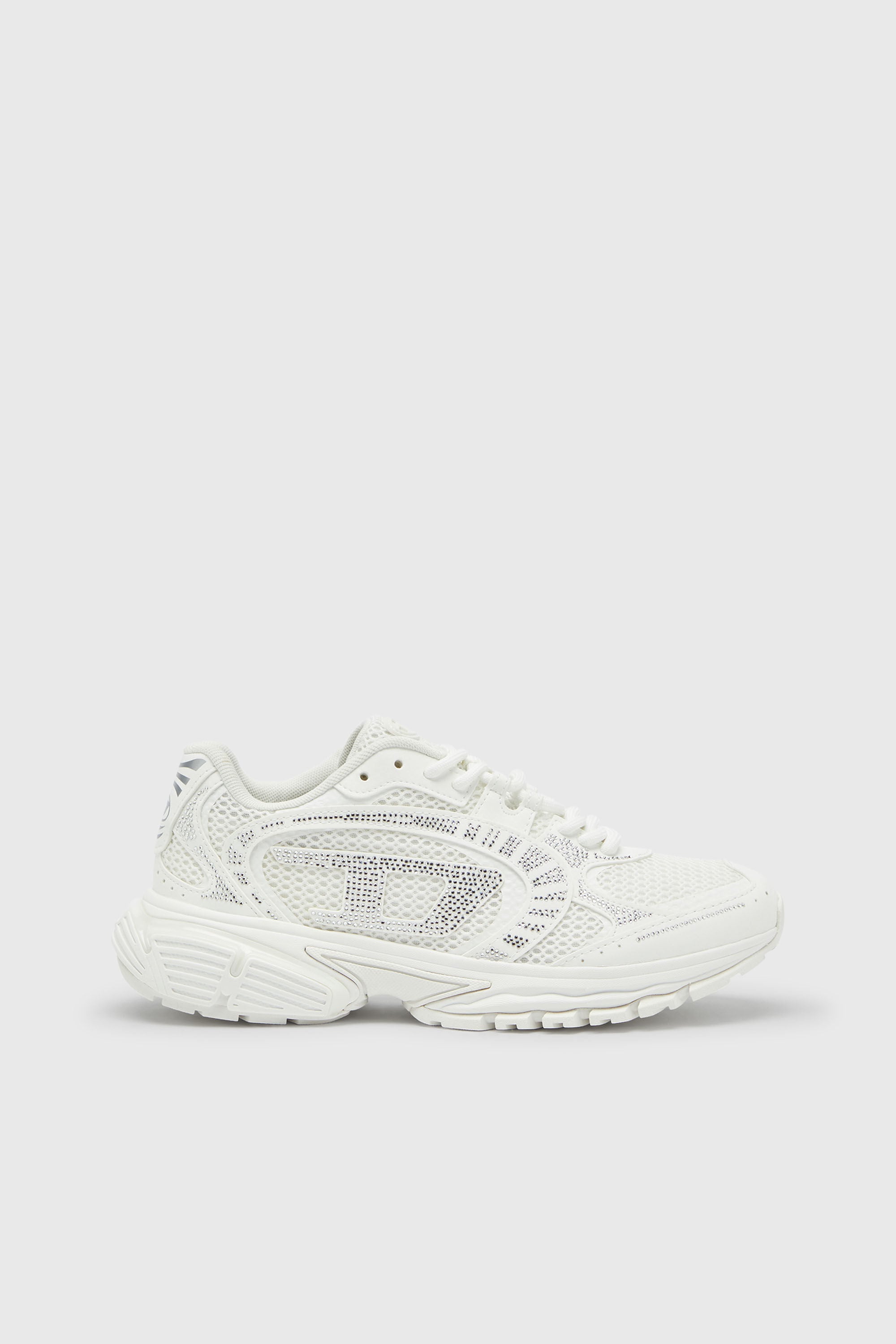 Diesel - S-PRO-V-DENSE LOW W, Woman's S-Pro-V-Dense - Mesh sneakers with crystals in White - 1