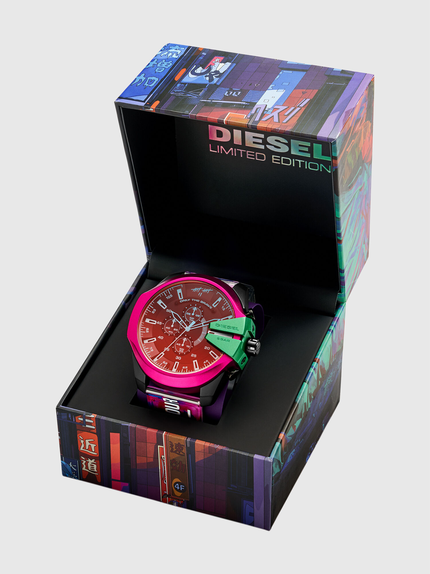 Diesel mega chief concrete watch discount
