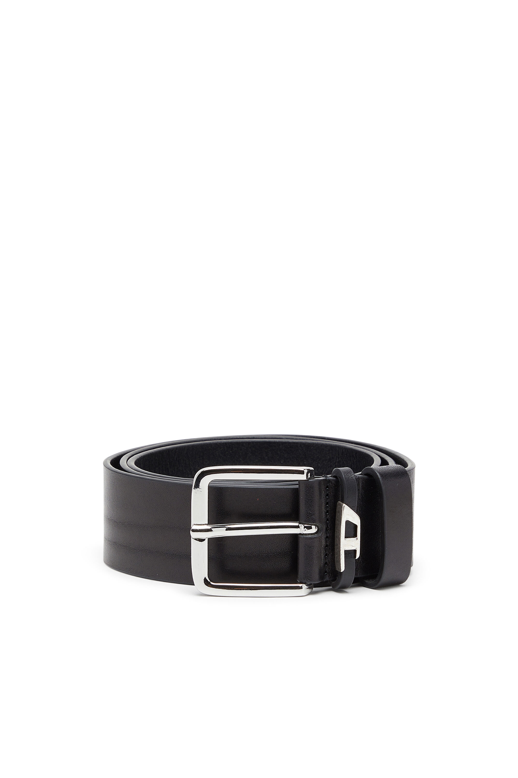 Diesel - B-D LOOP, Man's 4 cm crinkle leather belt in Black - 1