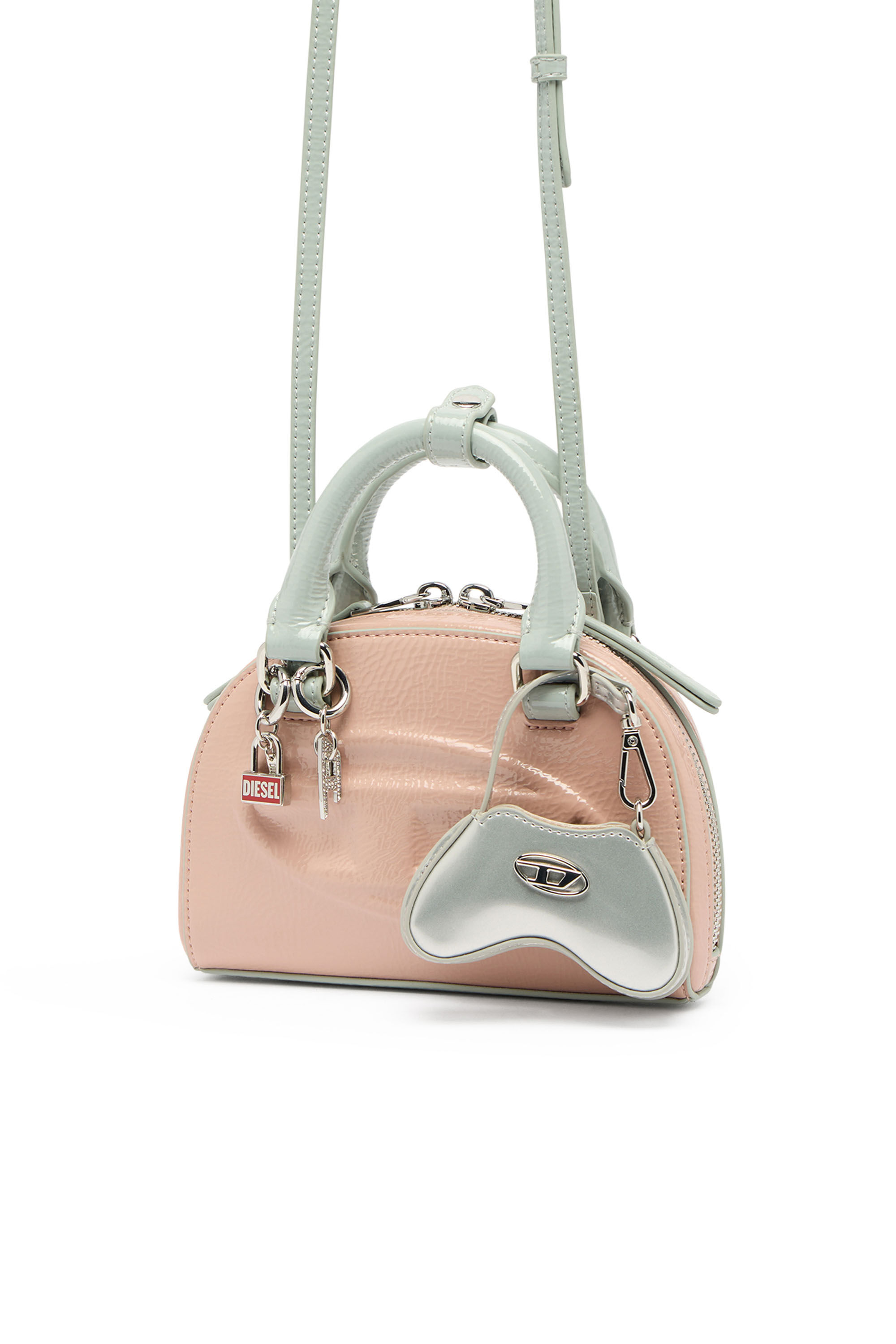 Diesel - 1DR DOME CROSSBODY XS, Woman's 1DR Dome-Mini crossbody bag with naplak effect in Pink - 6
