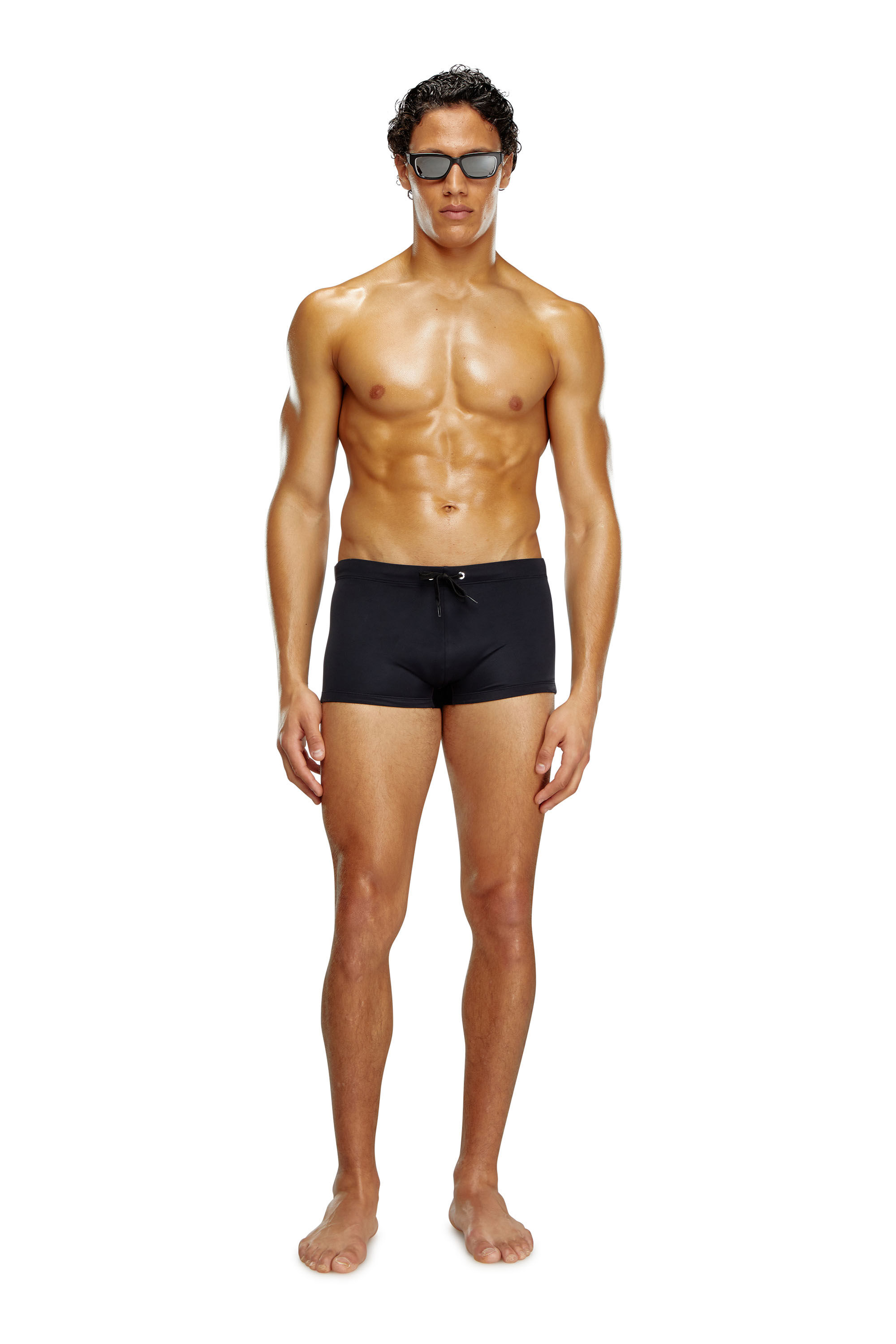 Diesel - BMBX-BRAD, Man Swim boxer briefs with rear logo print in Black - Image 2