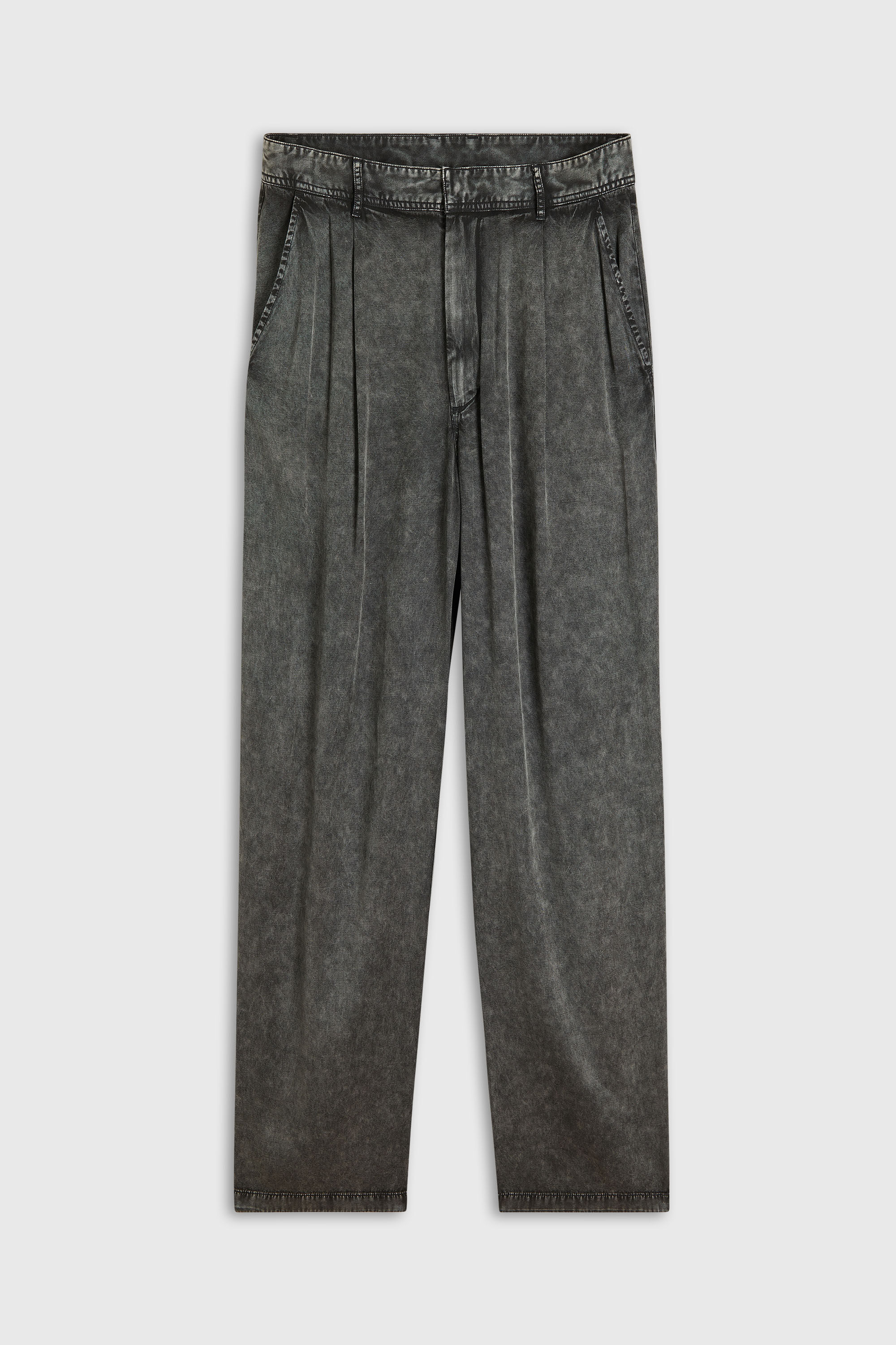 Diesel - P-FAUST-NIBC, Man's Wide-leg pants in denim-effect viscose in Black - 2