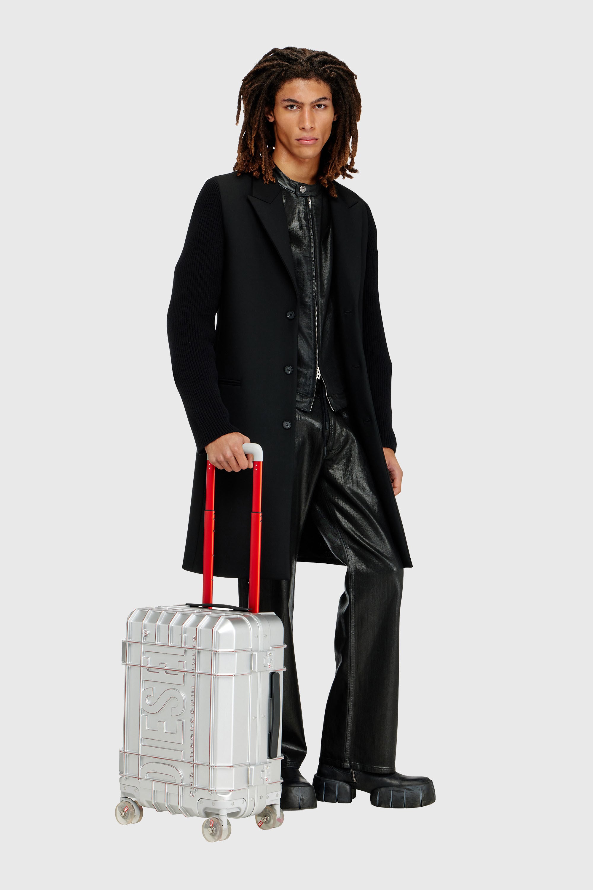 Diesel - DIESEL PC STRONG IMAGE TROLLEY- DSL003, Unisex's Rugged suitcase size S in Silver - 6