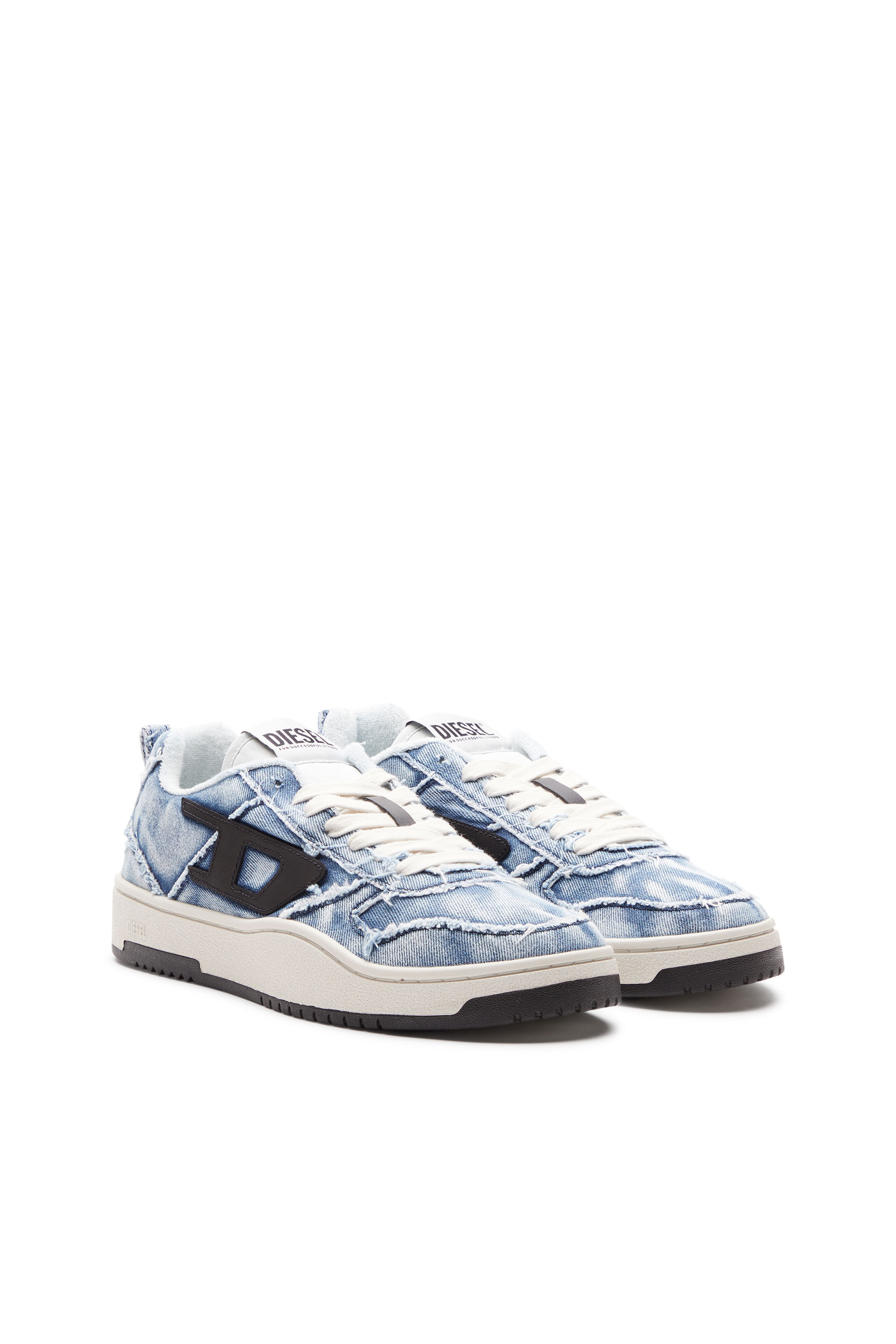 Men s S Ukiyo Low Low top sneakers in frayed denim Blue Diesel