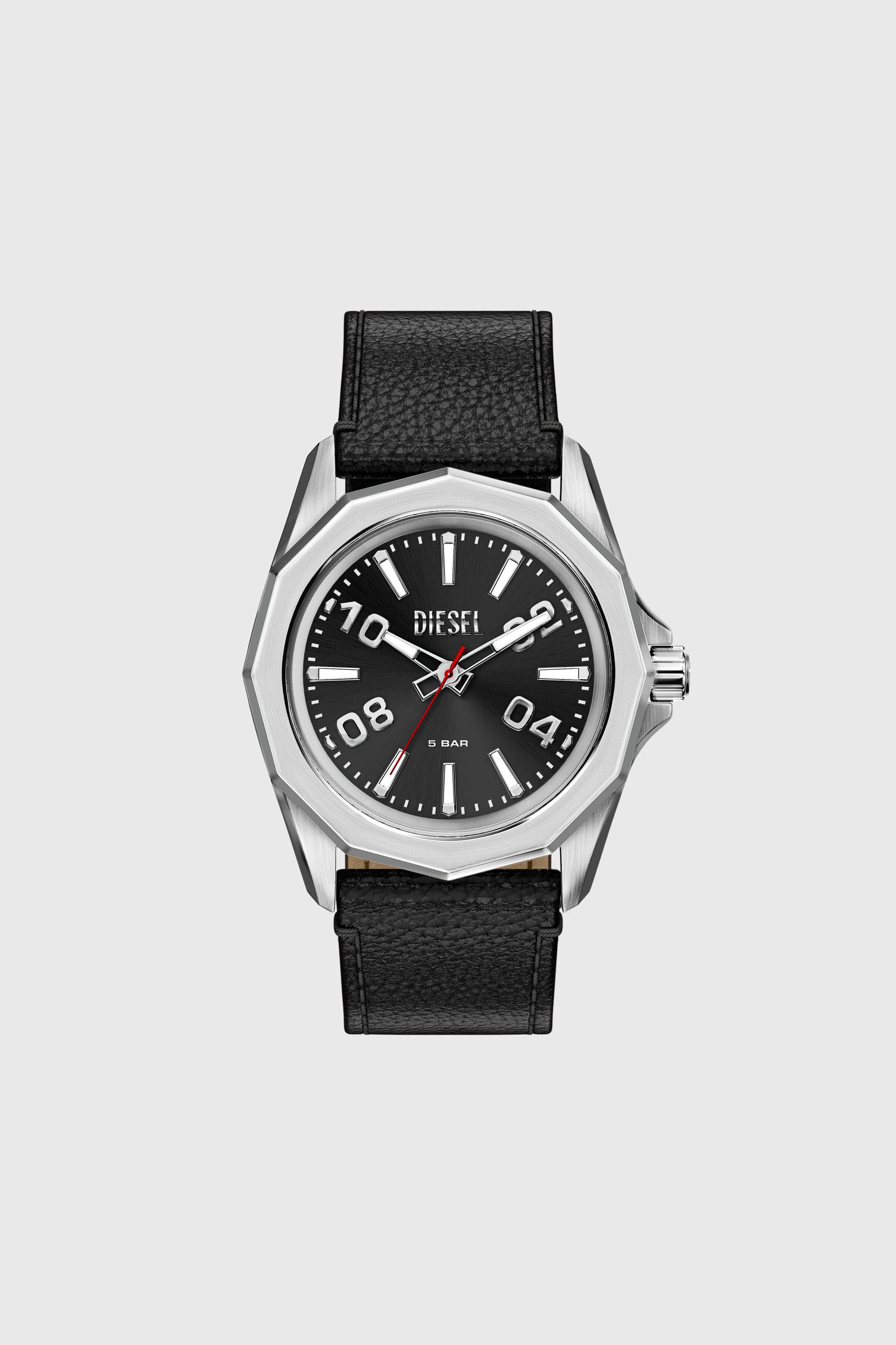 Diesel - DZ2248 WATCH, Man's Stinger black leather watch in Black - 1