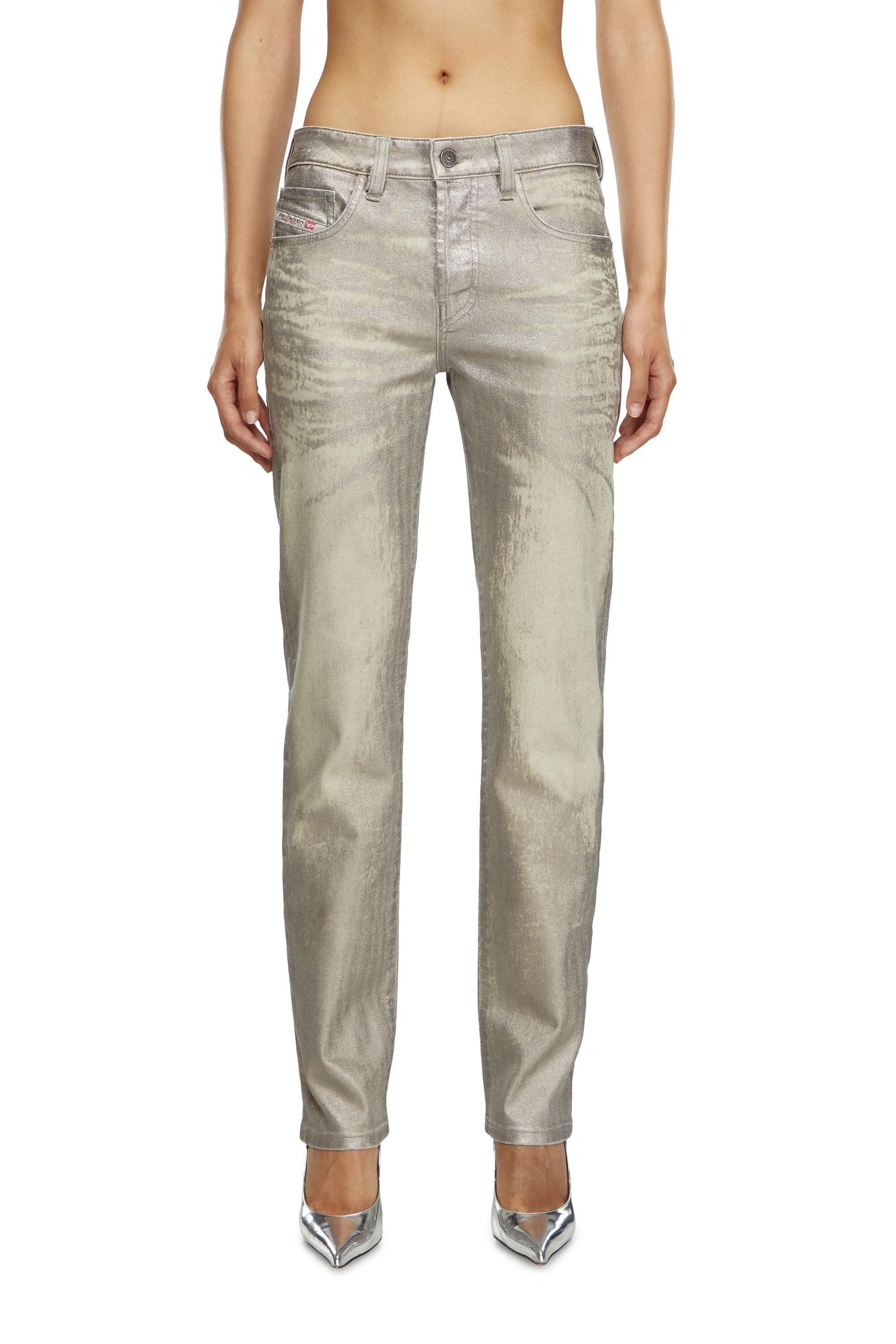 Diesel - Woman Straight Jeans 1989 D-Mine 0CBCZ, Grey - Image 3