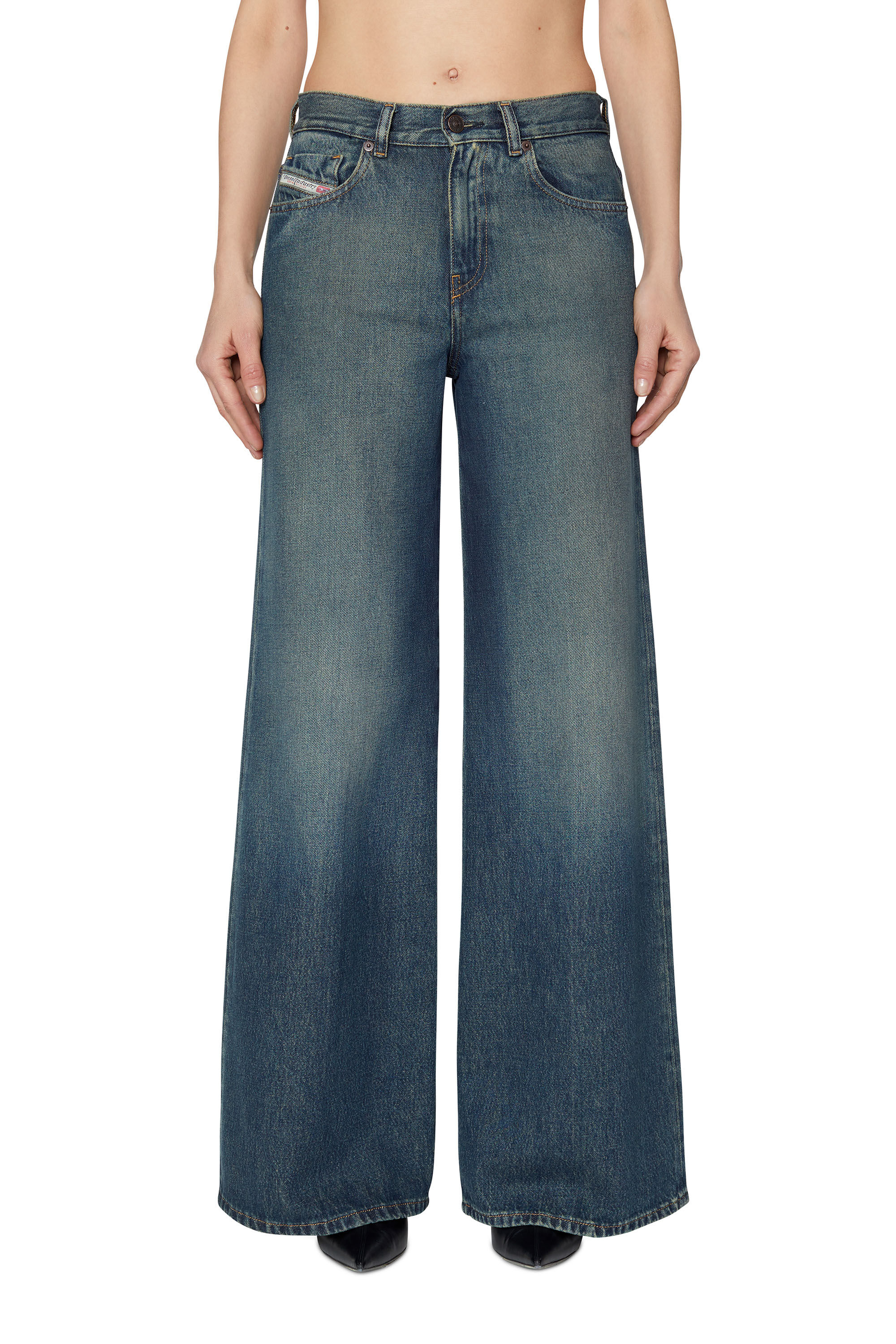Diesel - 1978 D-AKEMI 09C04 Bootcut and Flare Jeans, Dark Blue - Image 3