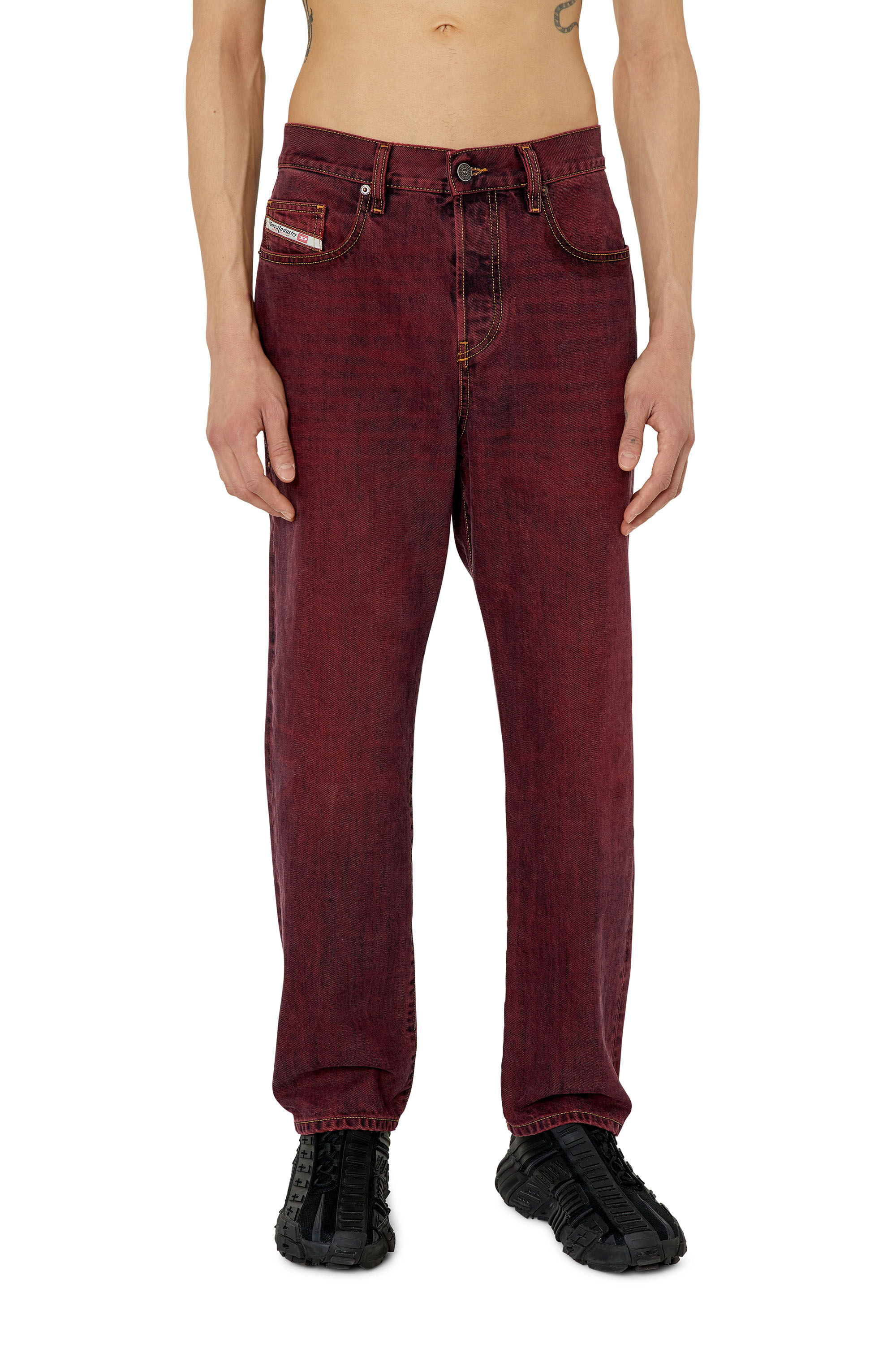 Diesel - Straight Jeans 2020 D-Viker 09H01, Burgundy - Image 3