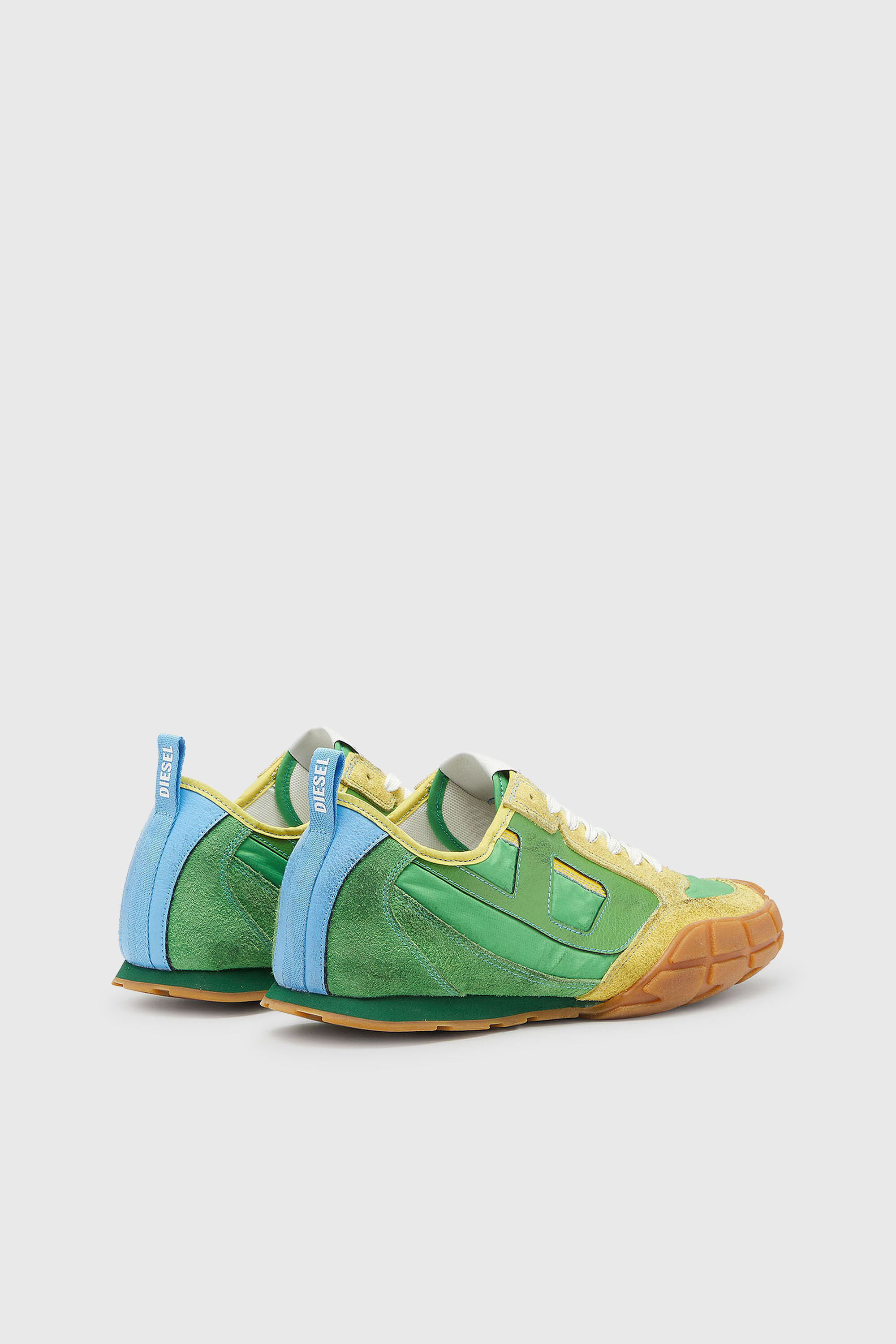 Diesel - S-PAGODHA LOW, Man's S-Pagodha - Sneakers in leather and nylon in Green - 3