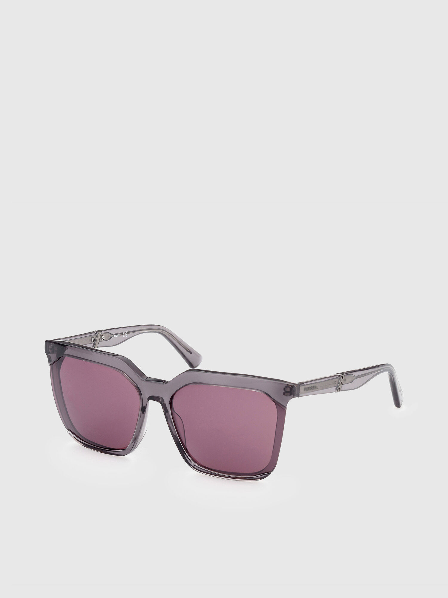 Diesel - DL0338, Woman's Squared Sunglasses with oversize volumes in Violet - 2