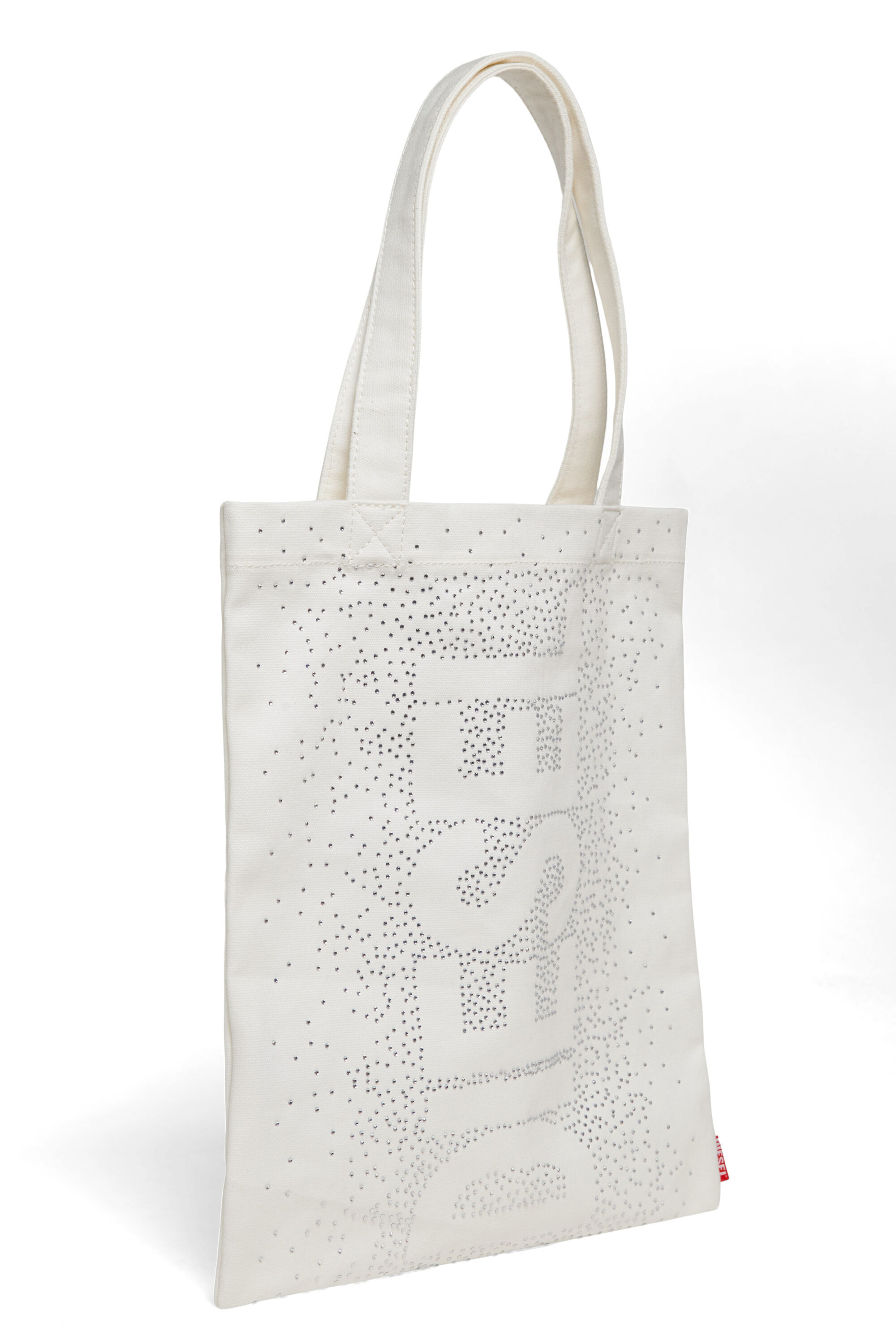 Diesel - WRAY, Woman's WRAY-Cotton bag in cotton with rhinestone details in White - 3