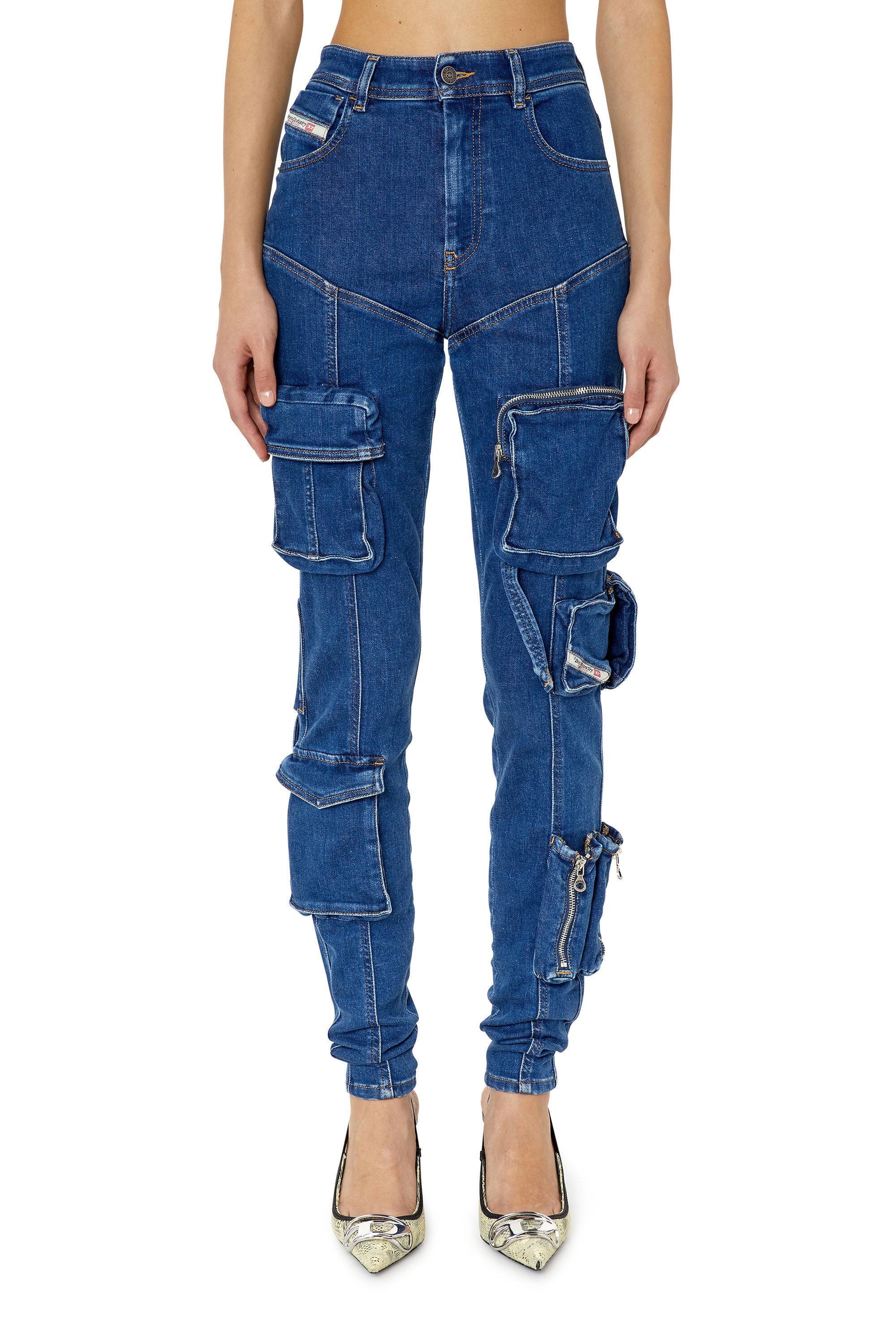 Diesel - 1984 Slandy high 09F28 Super skinny Jeans, Dark Blue - Image 3