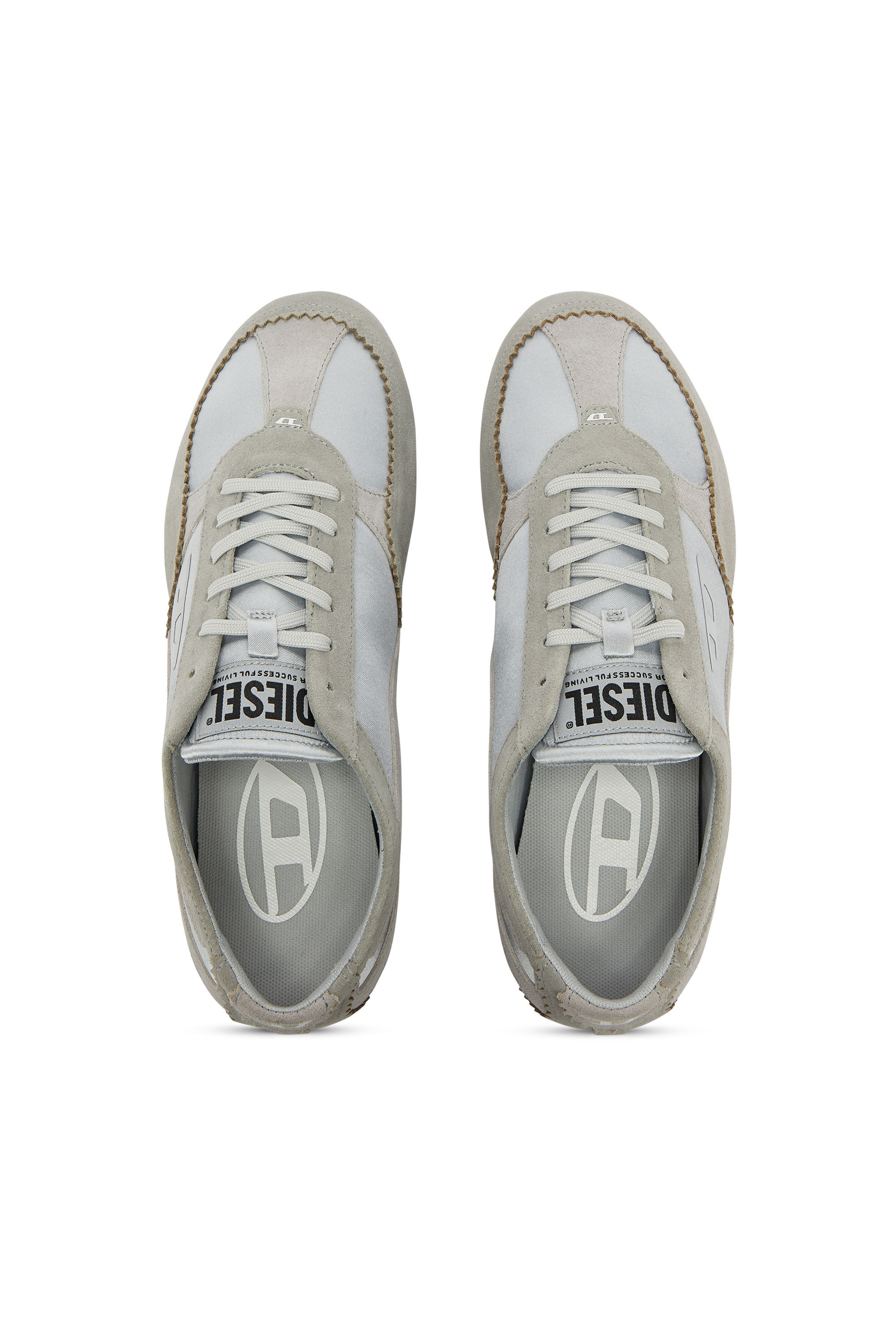 Diesel - D-MILE LOW II W, Woman's D-Mile- Sneakers with suede overlays in Light Blue - 4