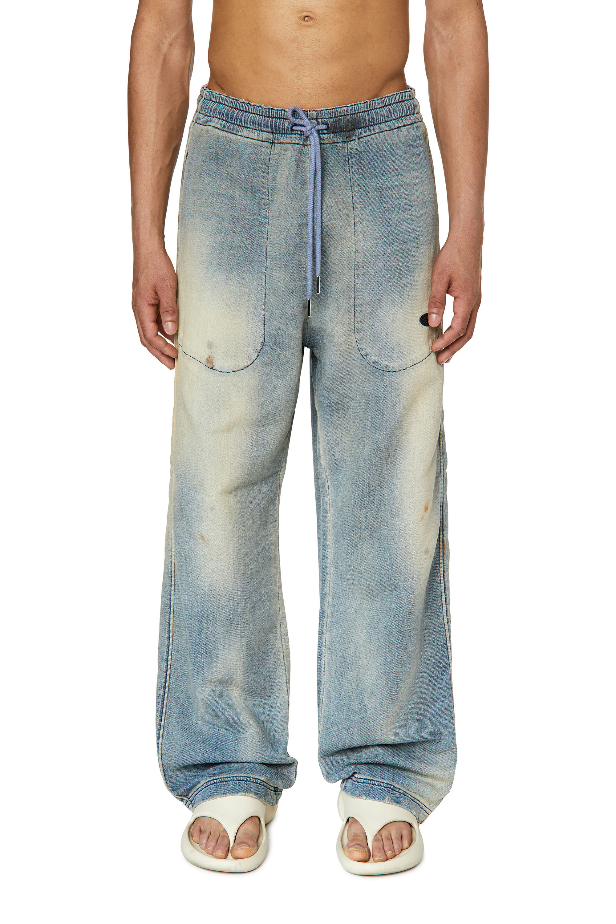 Diesel - Straight D-Martians Track Denim 09G48, Light Blue - Image 3